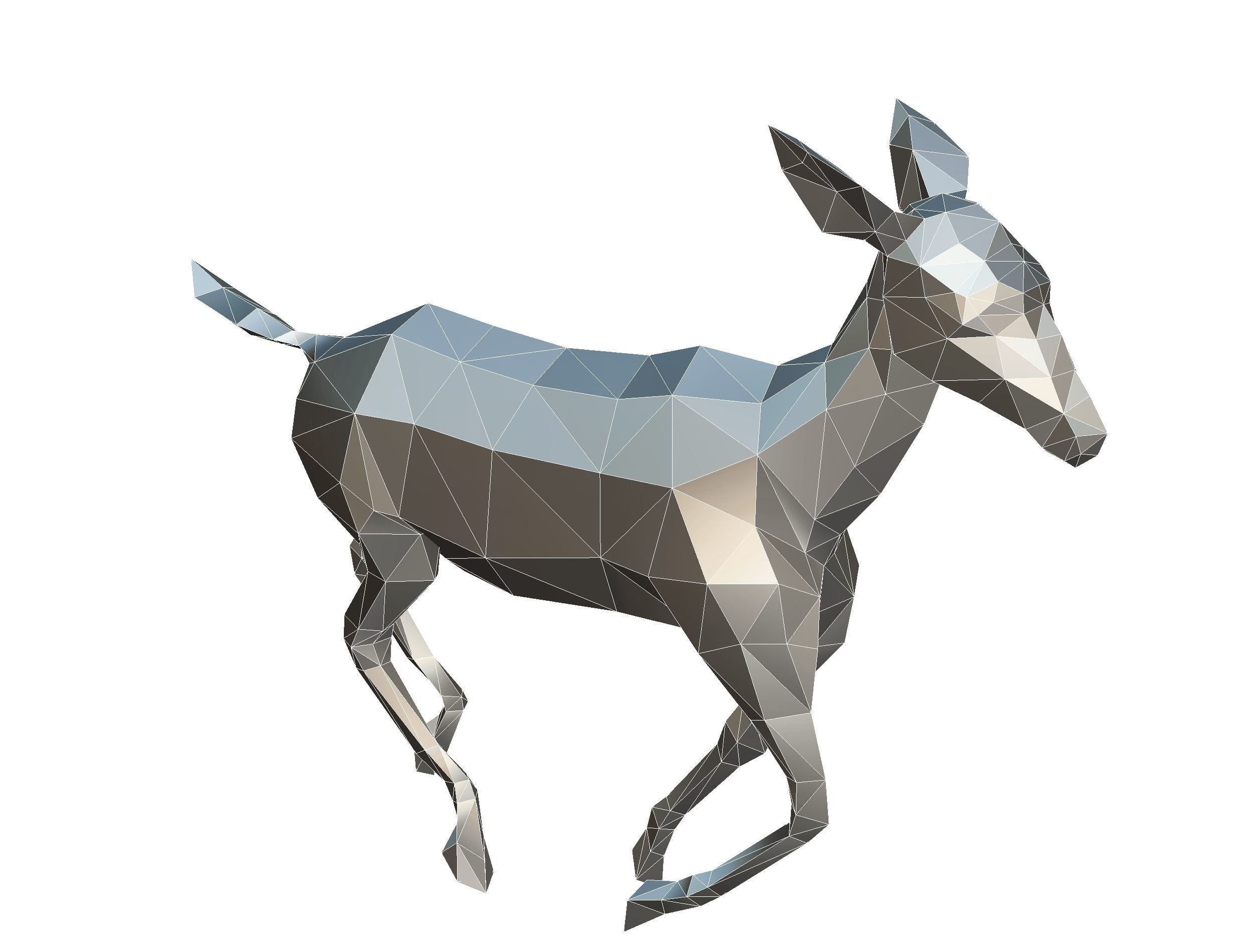 Animated Deer Lowpoly Art Style Low-poly 3D model_34