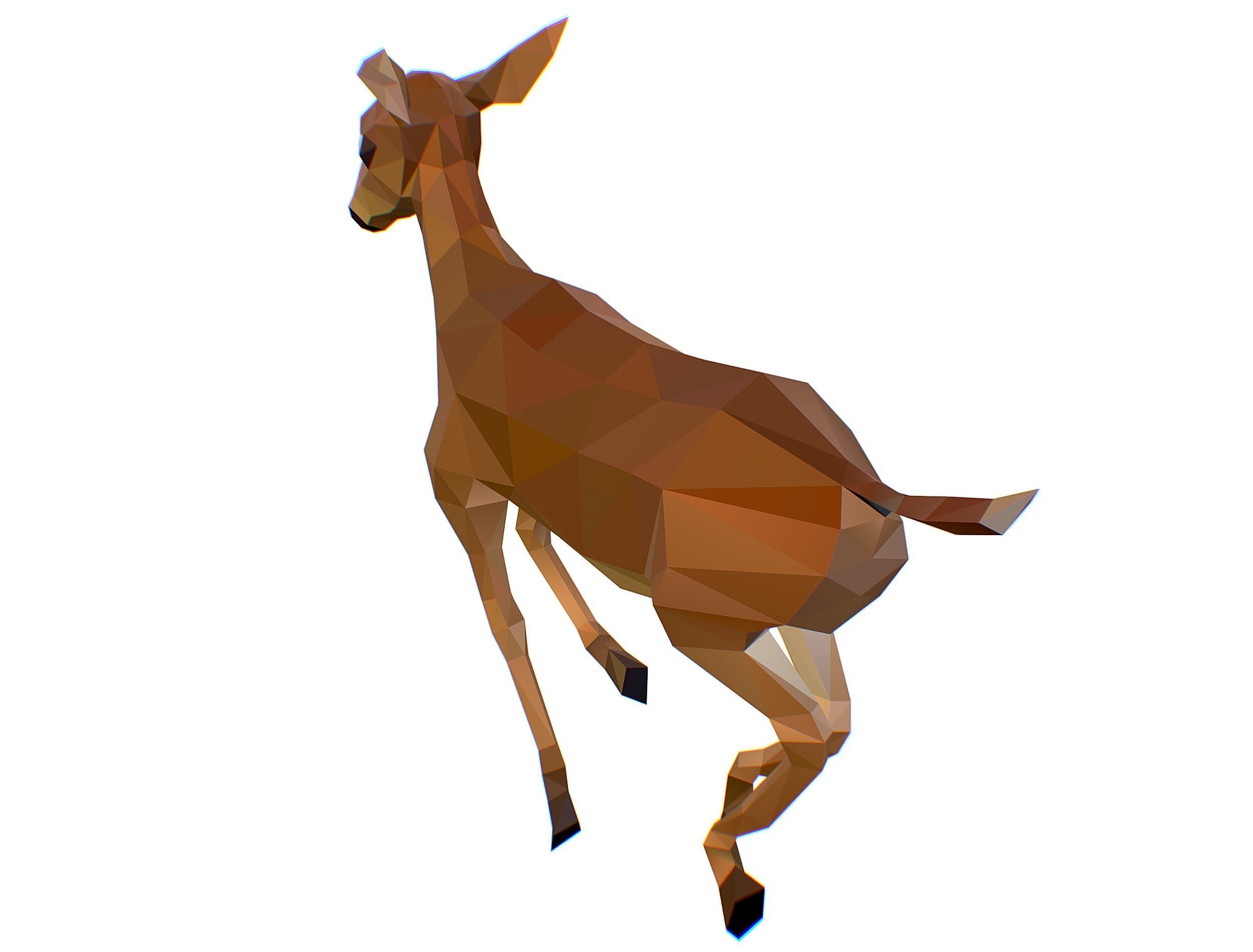 Animated Deer Lowpoly Art Style Low-poly 3D model_31