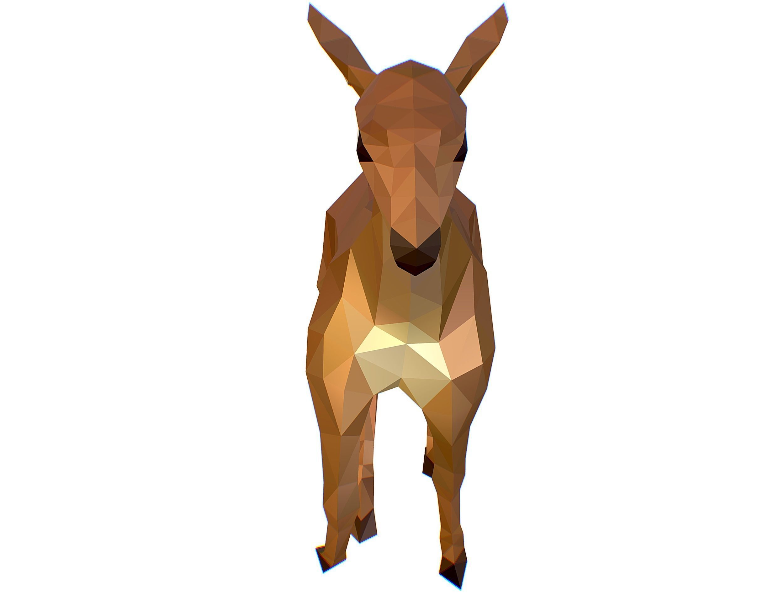 Animated Deer Lowpoly Art Style Low-poly 3D model_26