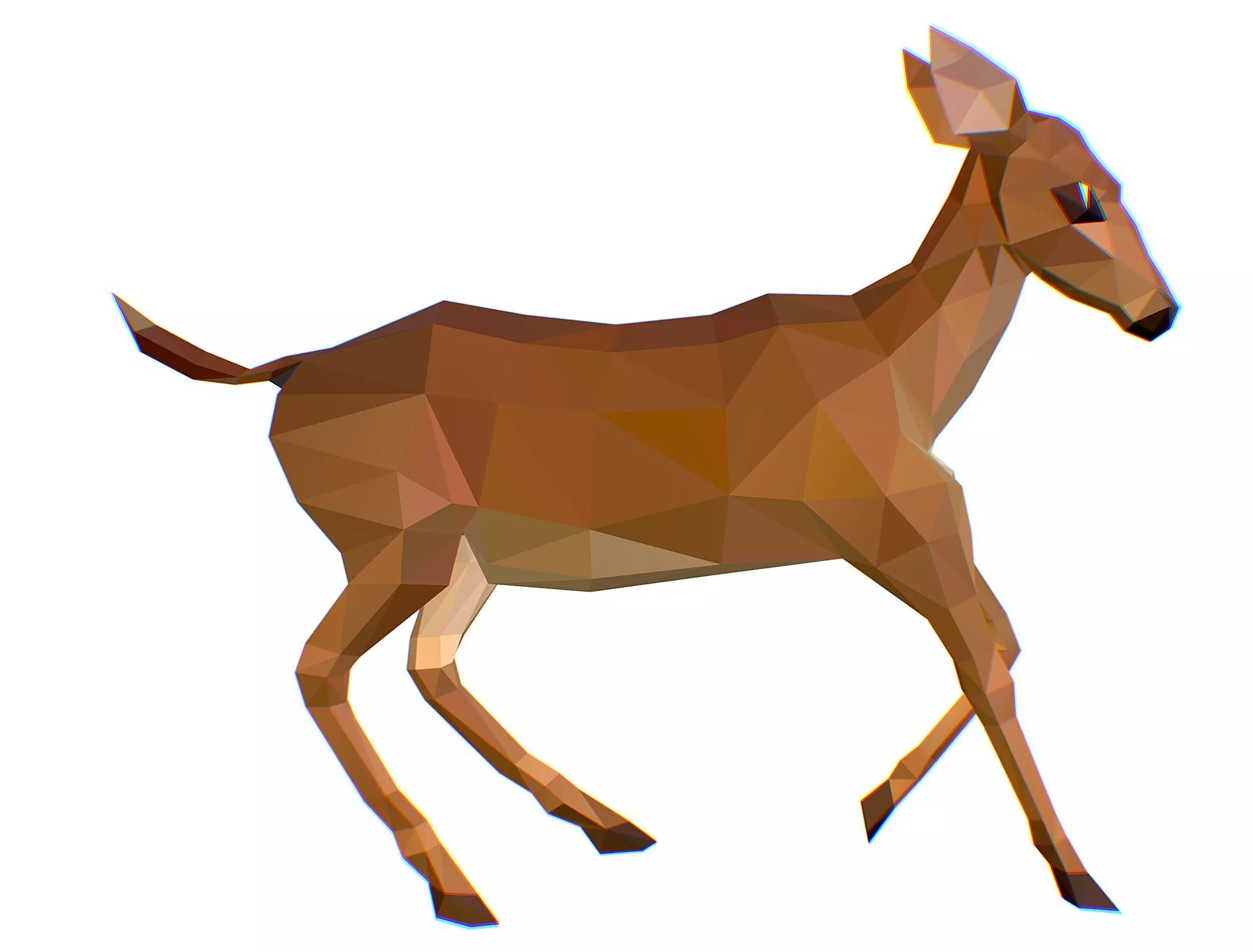 Animated Deer Lowpoly Art Style Low-poly 3D model_0