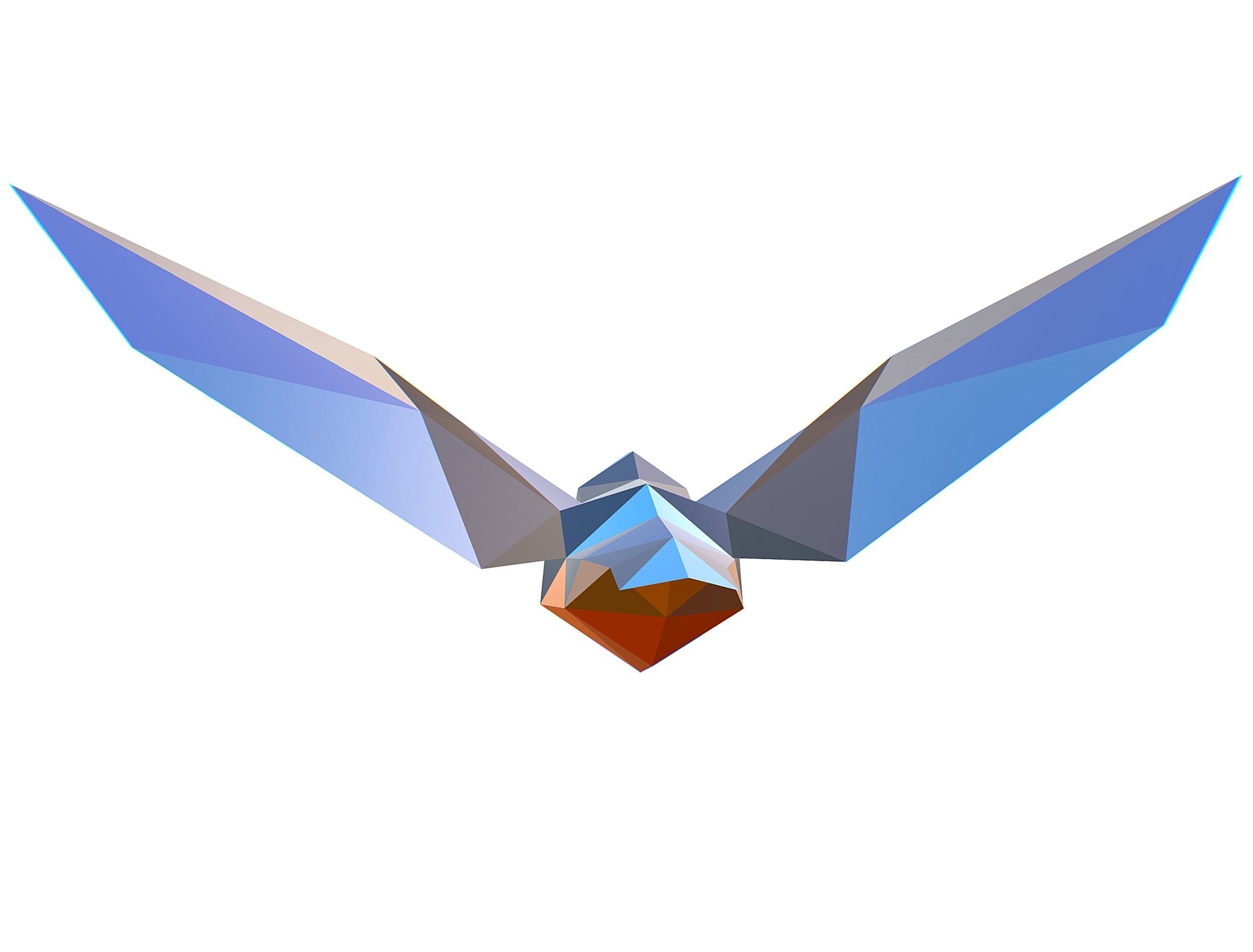 Animated Kingfisher Bird Lowpoly Art Style Low-poly 3D model_26