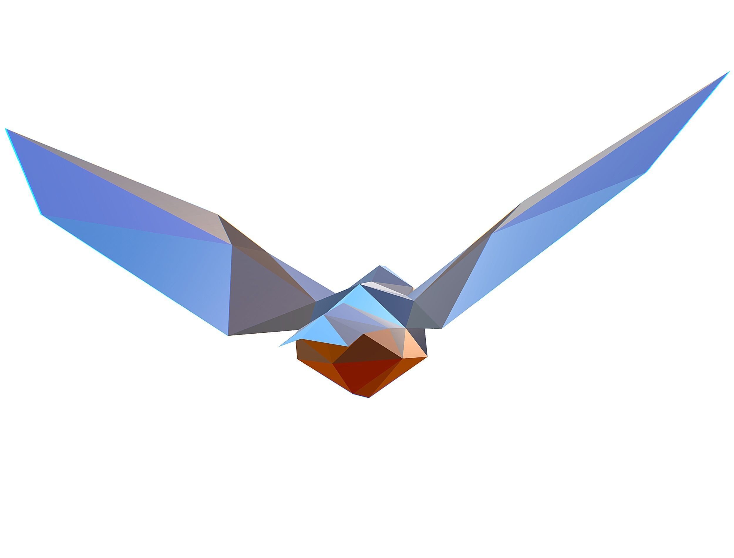 Animated Kingfisher Bird Lowpoly Art Style Low-poly 3D model_25
