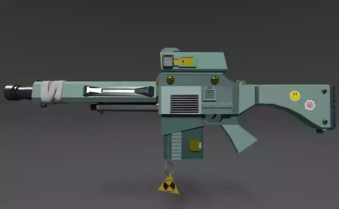 Stylized Gun Low-poly 3D model