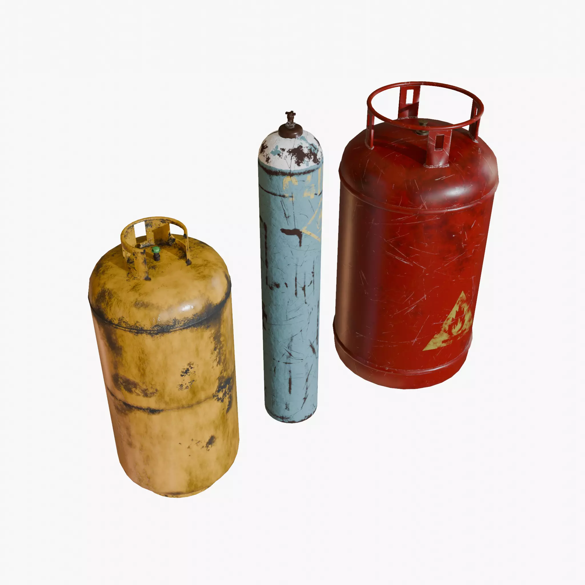 Gas Cylinders Low-poly 3D model_0
