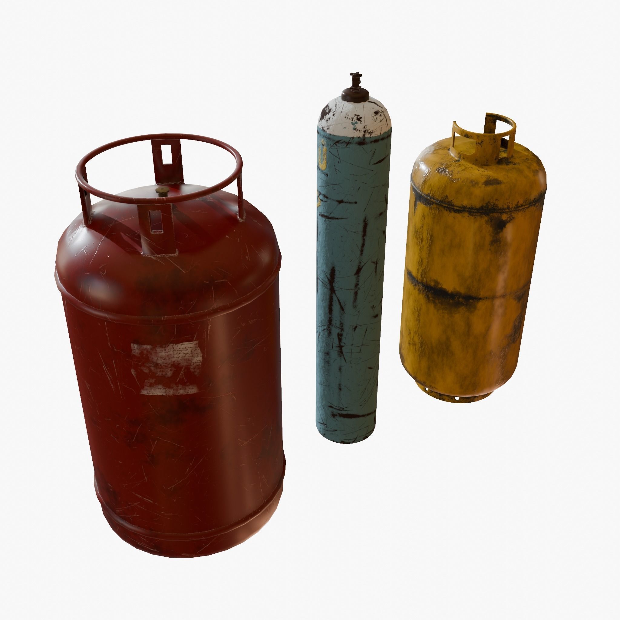 Gas Cylinders Low-poly 3D model_15
