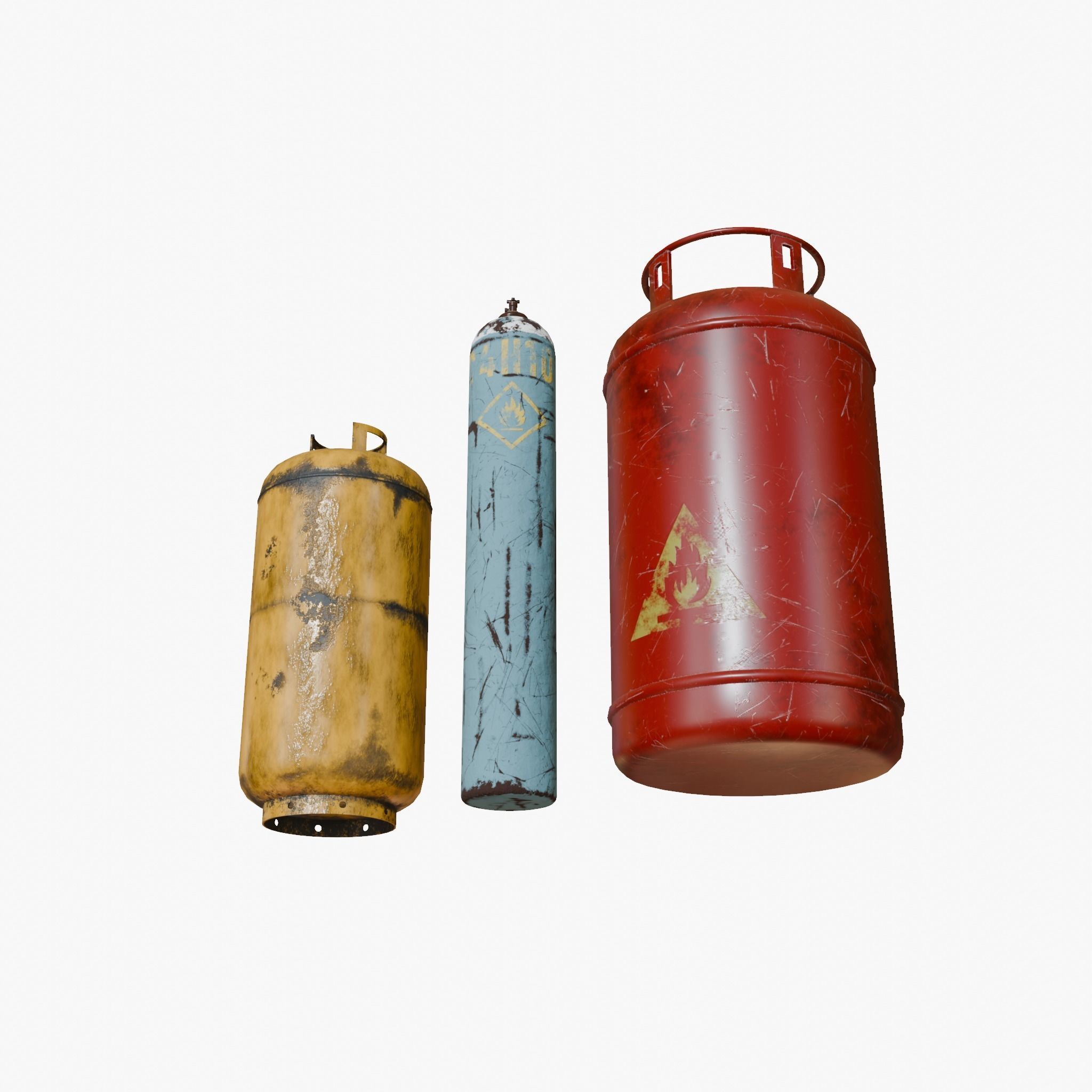 Gas Cylinders Low-poly 3D model_8