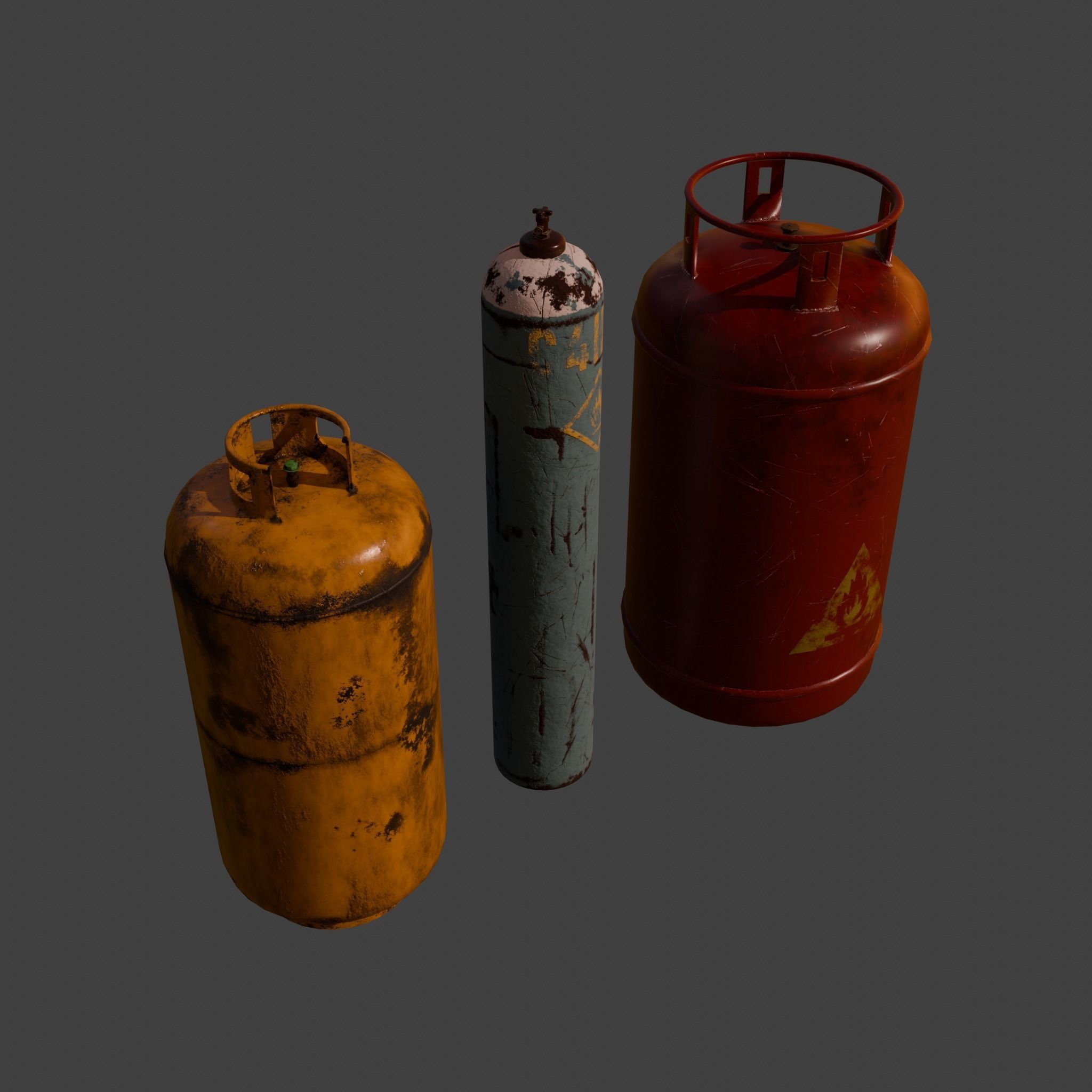 Gas Cylinders Low-poly 3D model_13