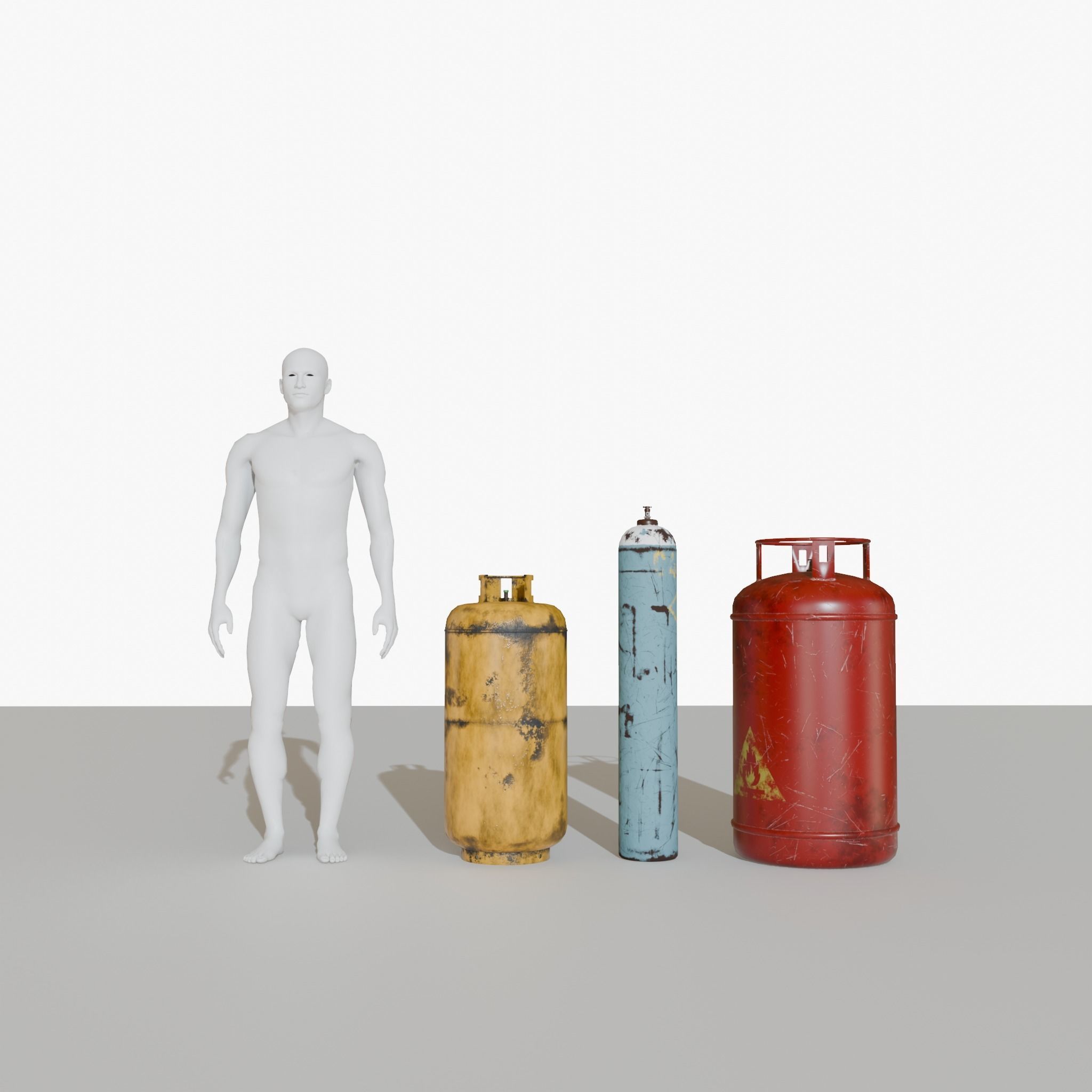 Gas Cylinders Low-poly 3D model_6