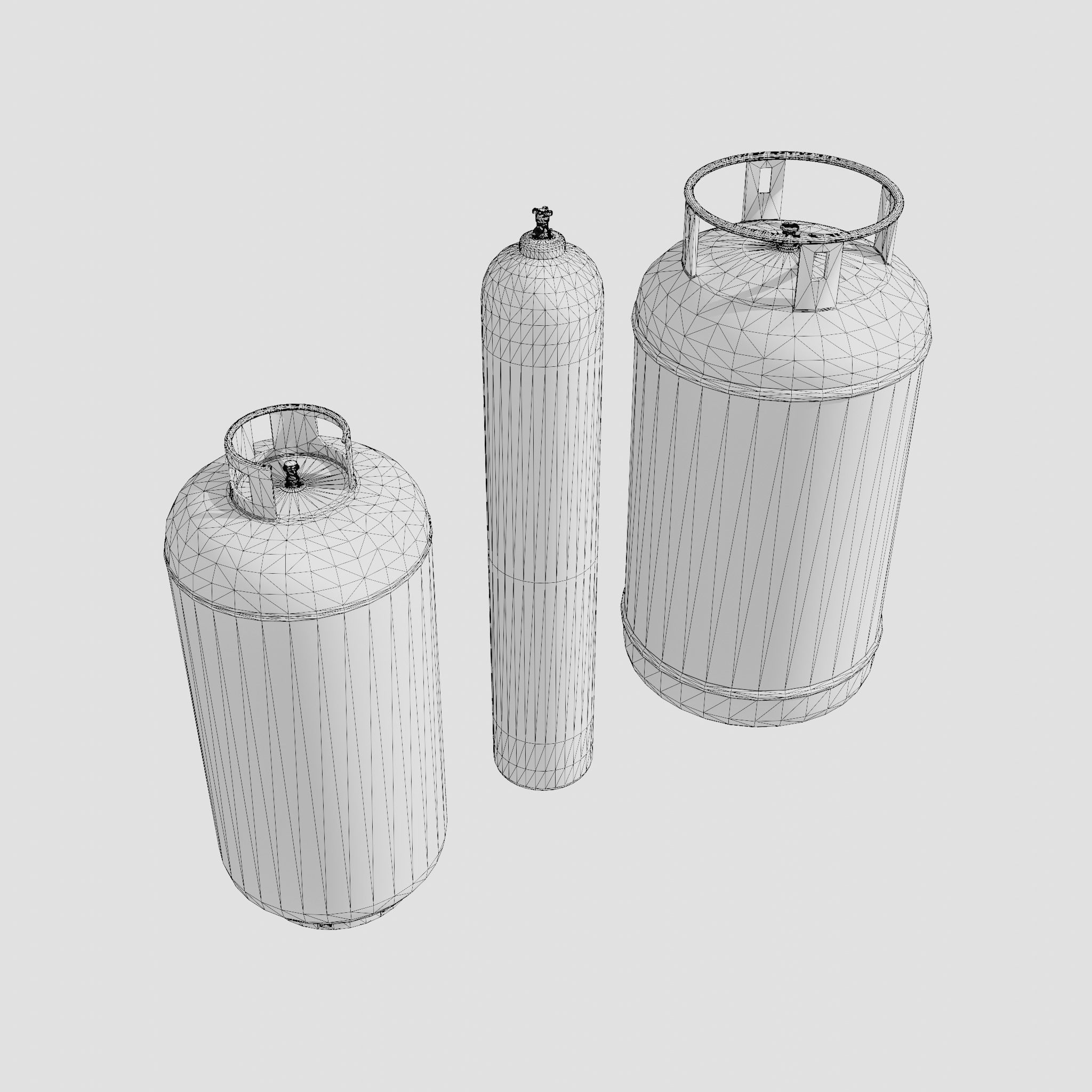 Gas Cylinders Low-poly 3D model_5