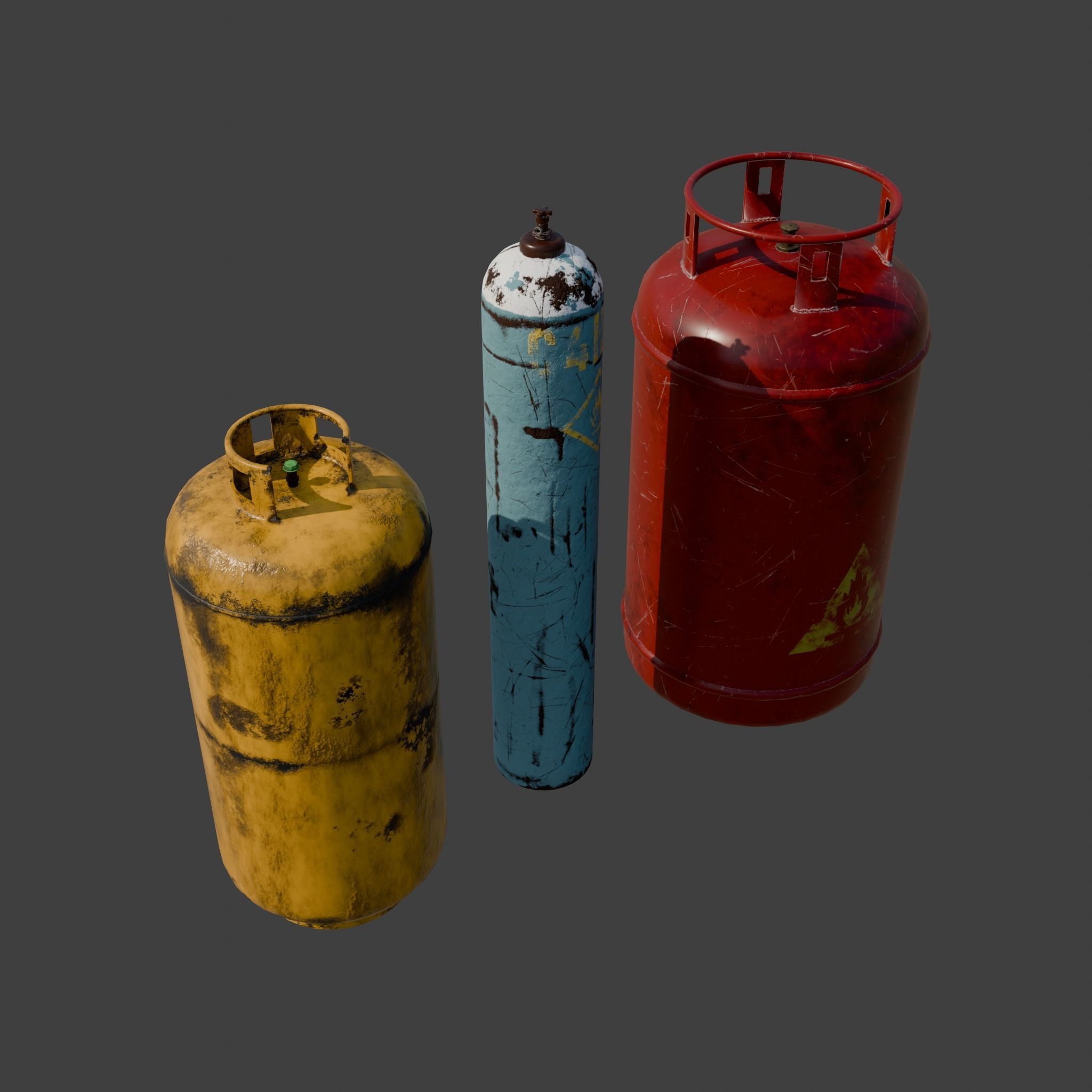 Gas Cylinders Low-poly 3D model_14