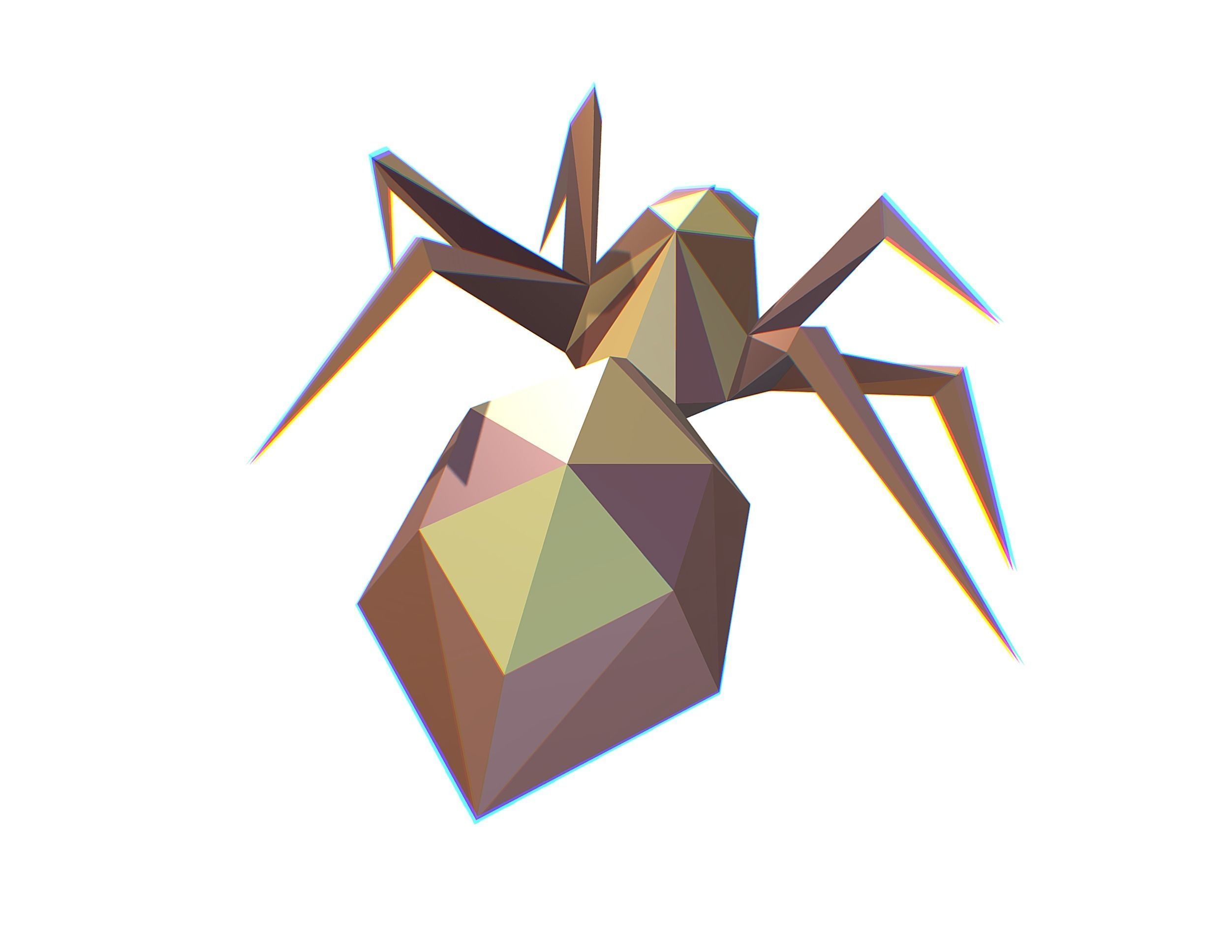 Animated Spider LowPoly Art Insect Low-poly 3D model_24