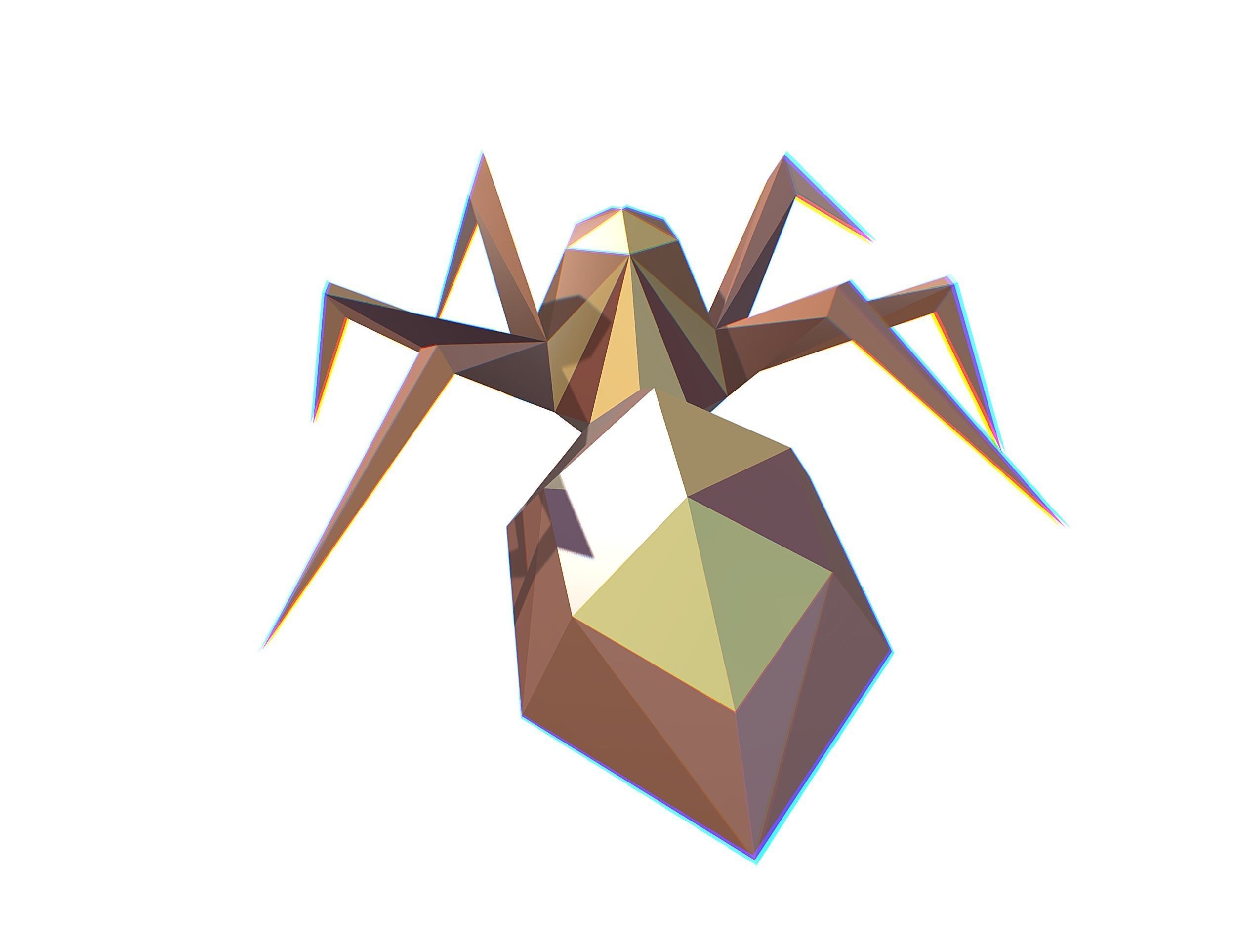 Animated Spider LowPoly Art Insect Low-poly 3D model_23