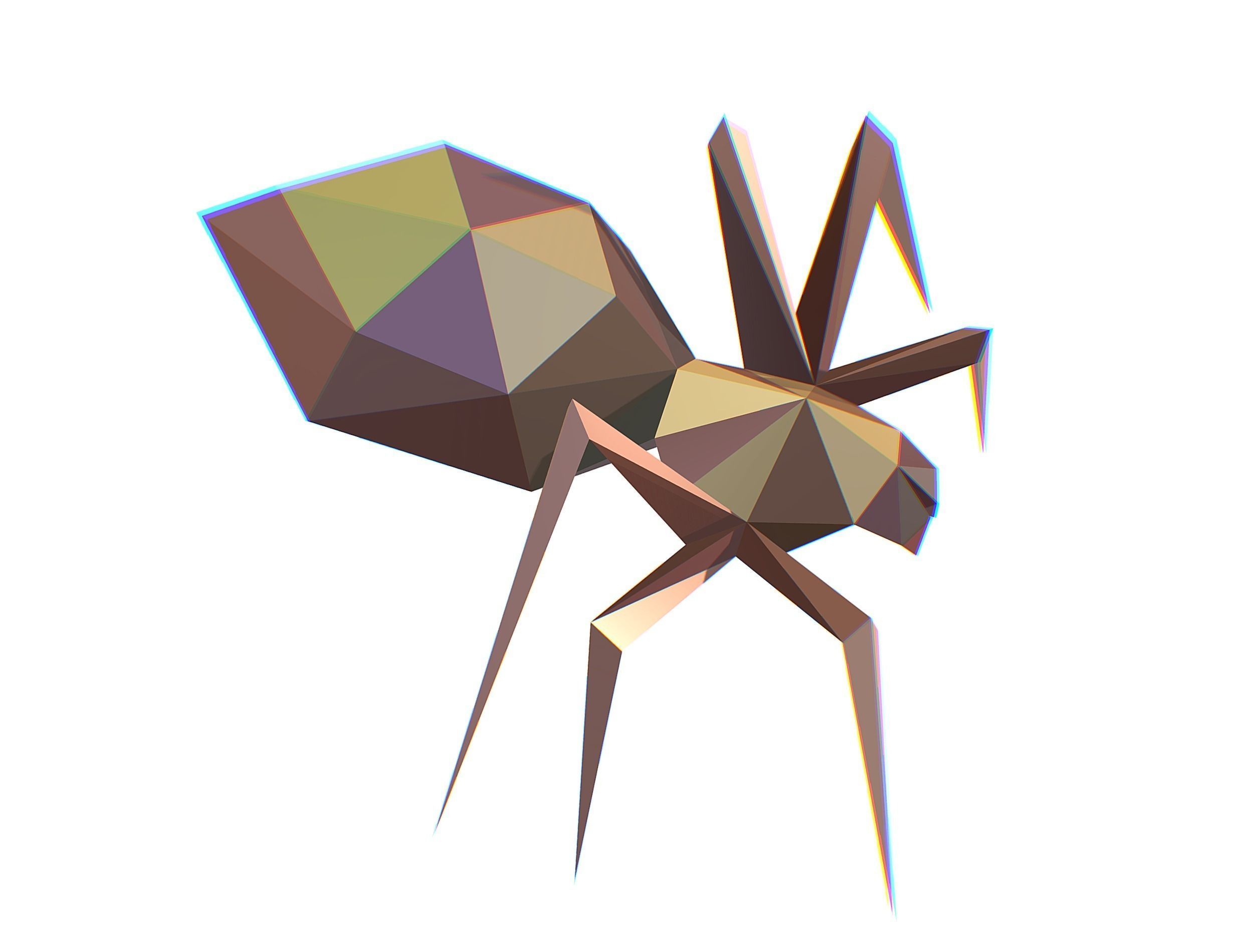 Animated Spider LowPoly Art Insect Low-poly 3D model_11