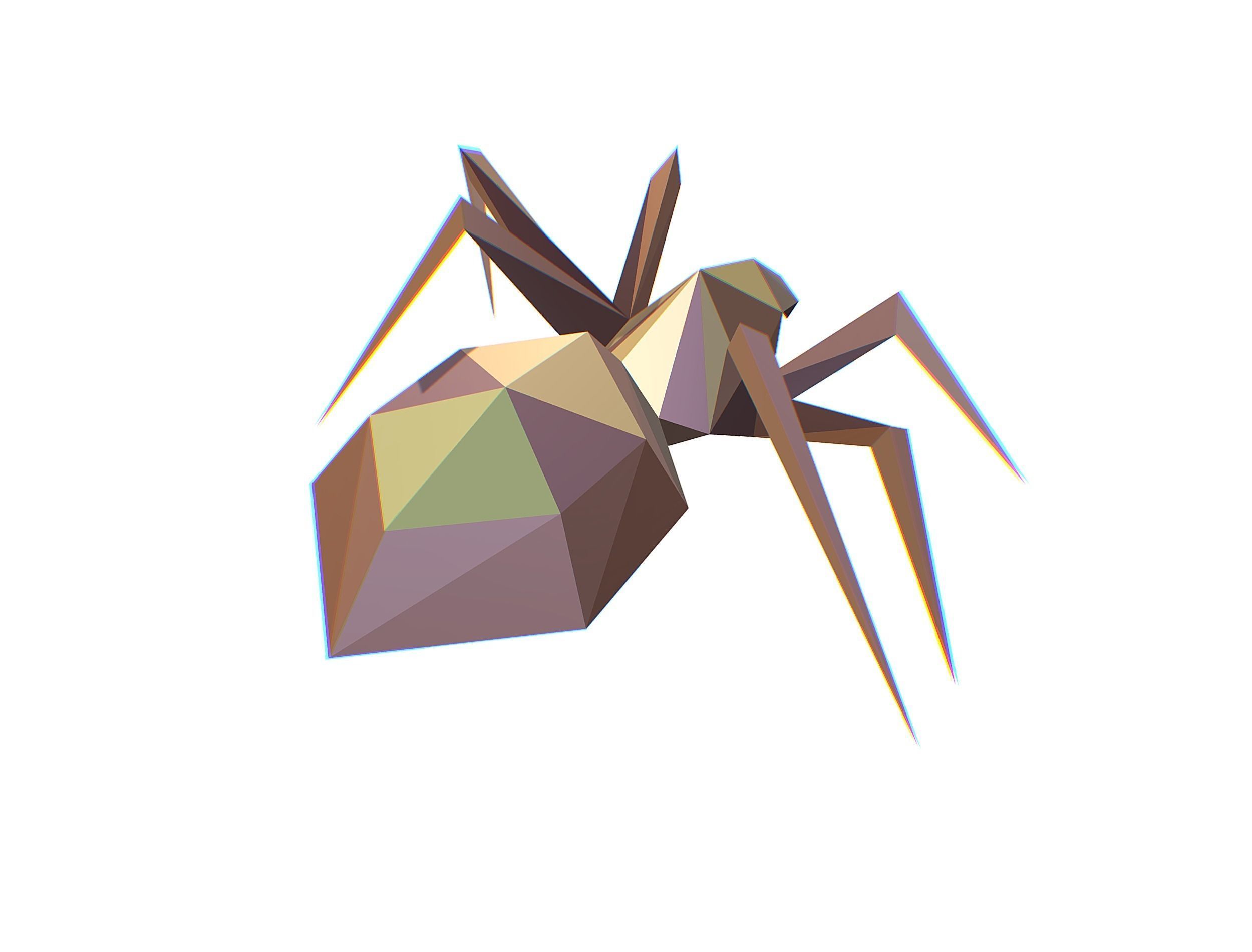 Animated Spider LowPoly Art Insect Low-poly 3D model_31