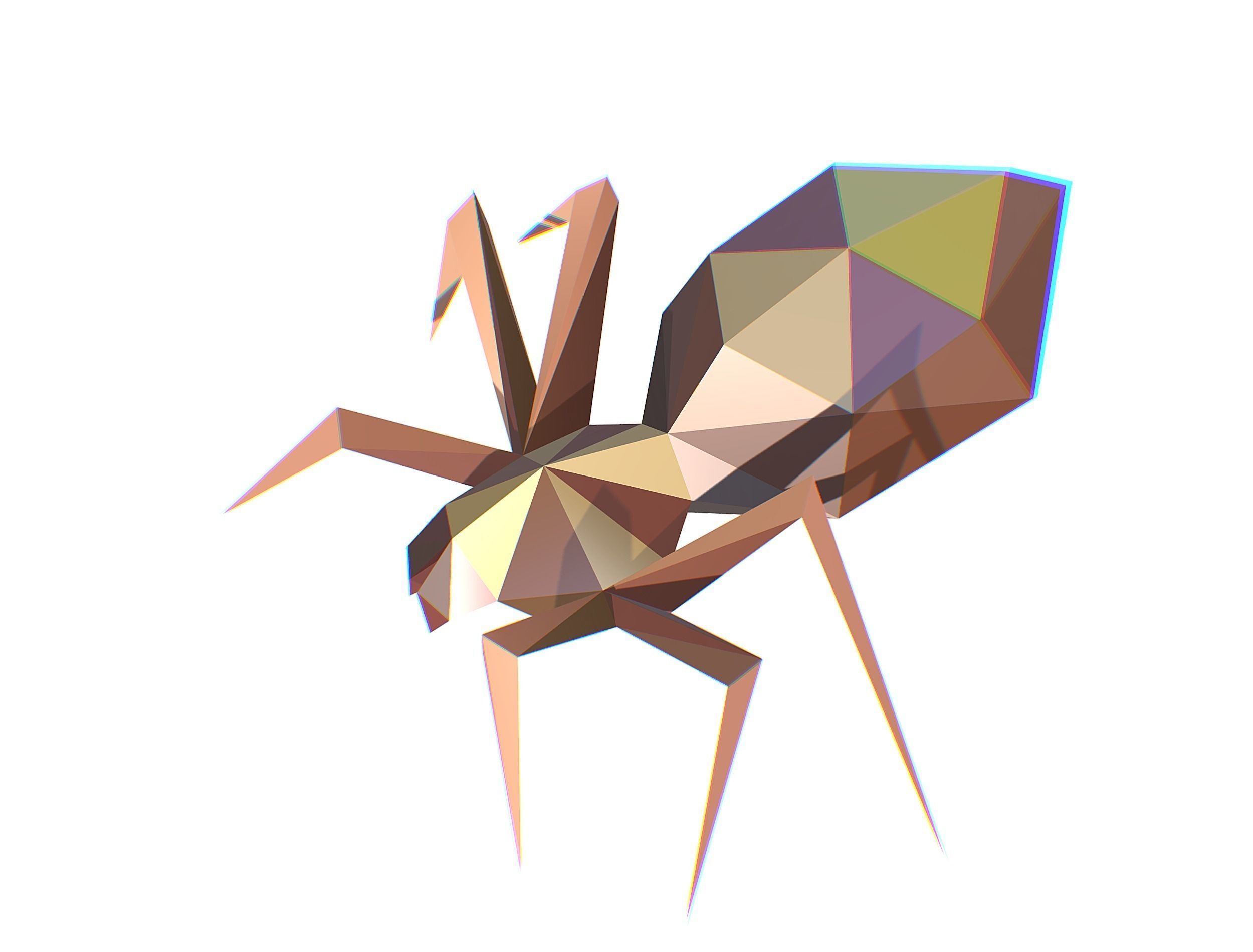 Animated Spider LowPoly Art Insect Low-poly 3D model_18