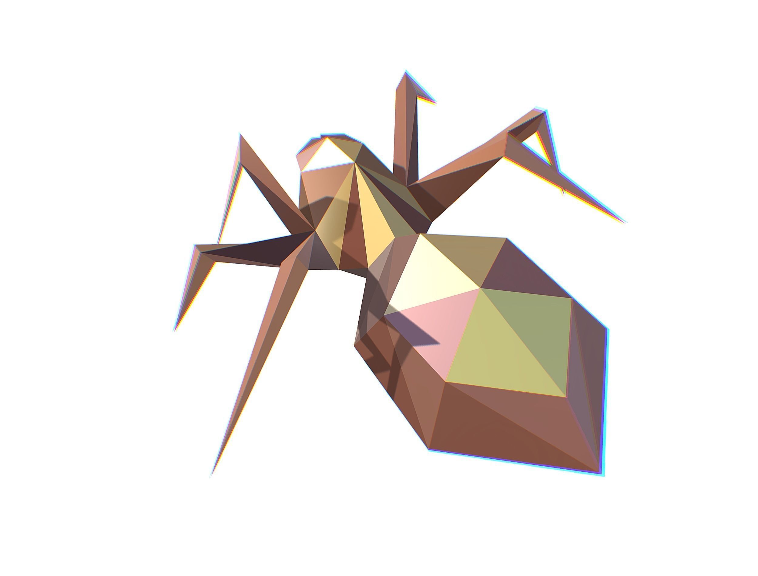 Animated Spider LowPoly Art Insect Low-poly 3D model_22