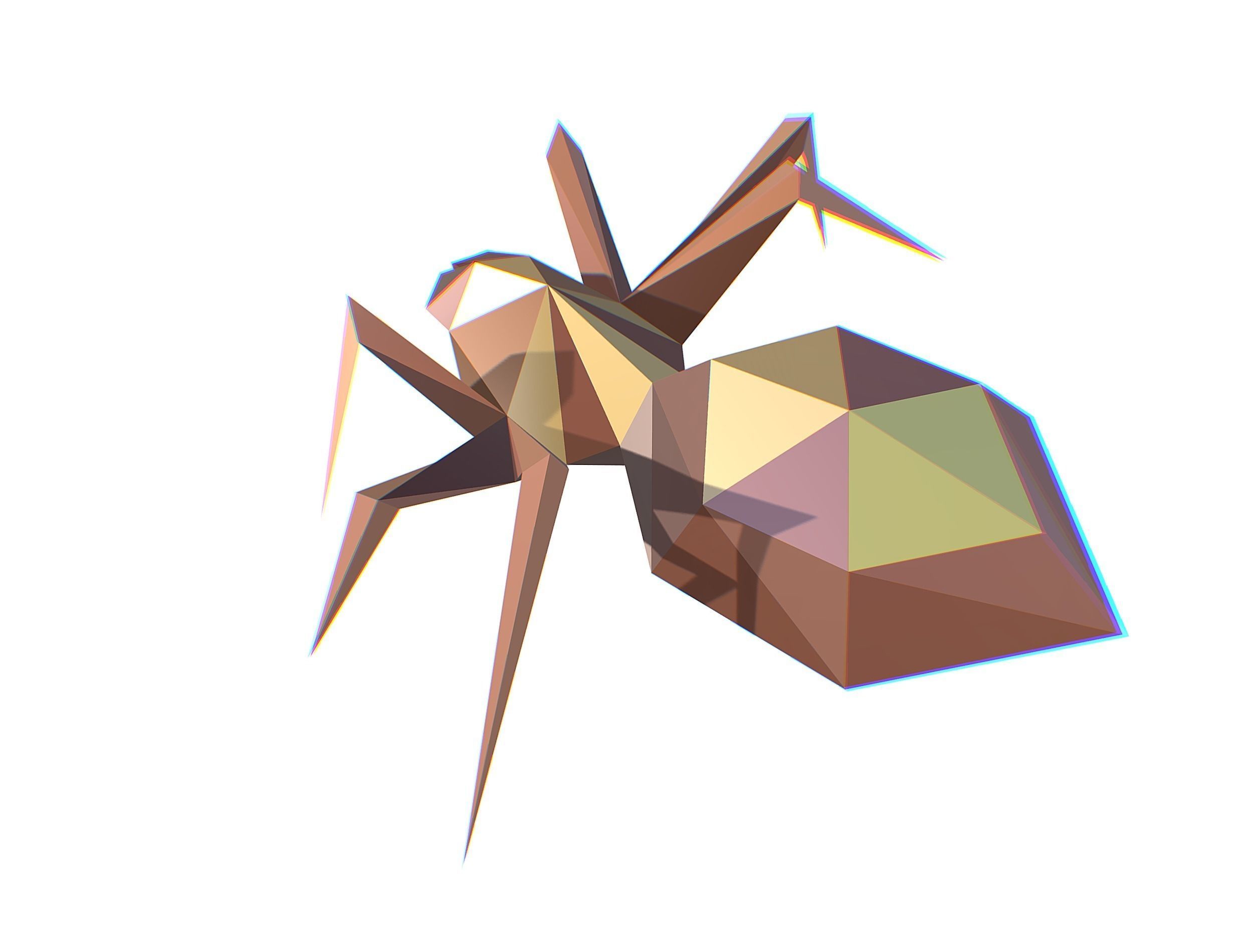 Animated Spider LowPoly Art Insect Low-poly 3D model_21