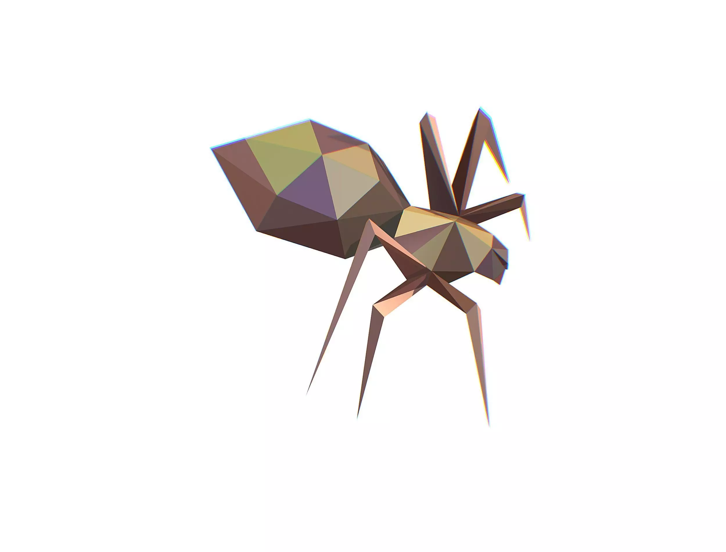 Animated Spider LowPoly Art Insect Low-poly 3D model_0