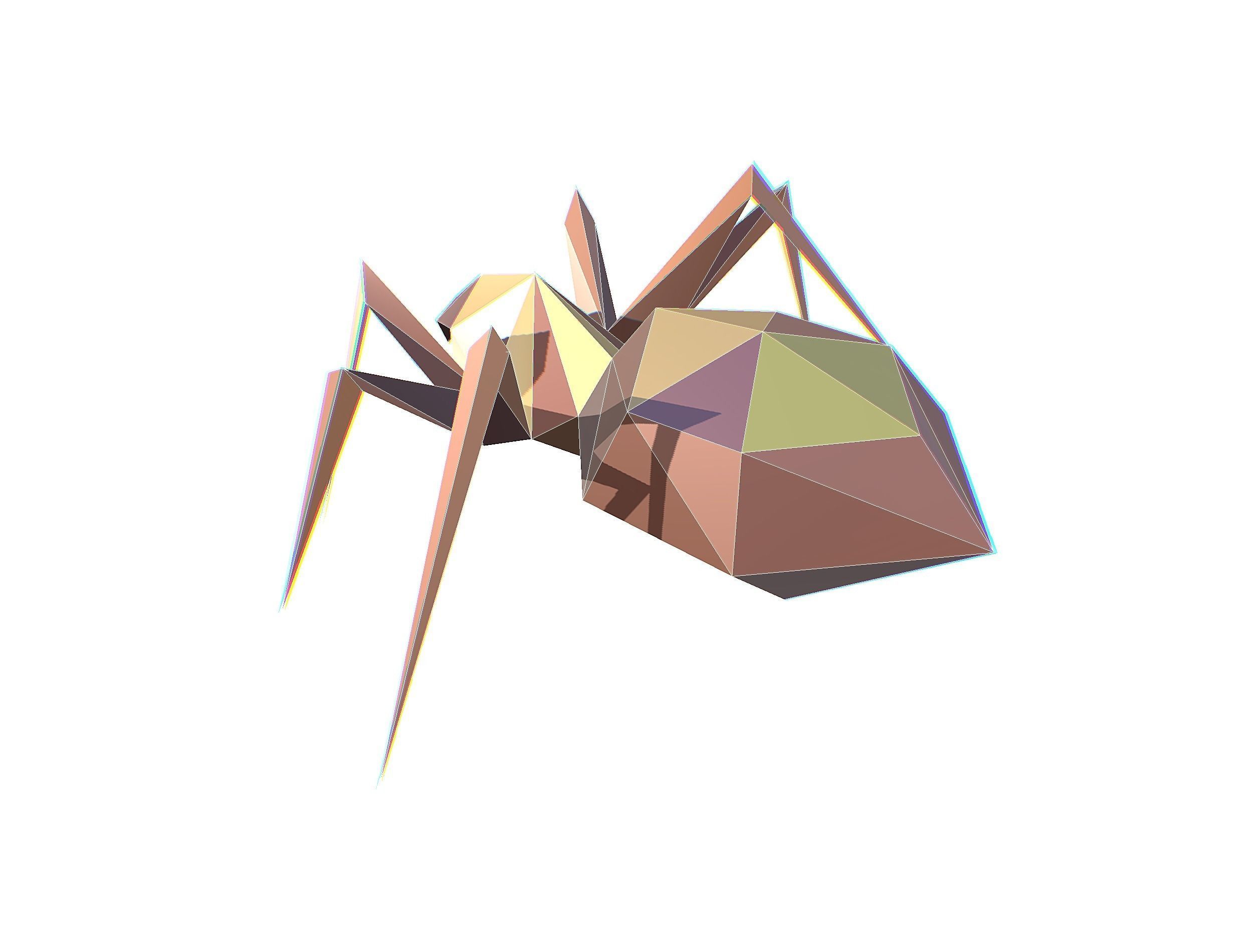 Animated Spider LowPoly Art Insect Low-poly 3D model_34