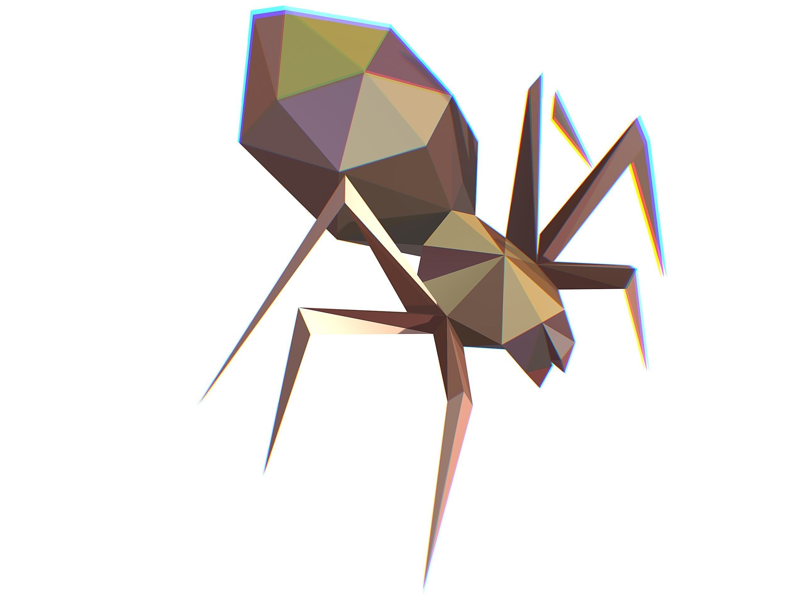 Animated Spider LowPoly Art Insect Low-poly 3D model_13
