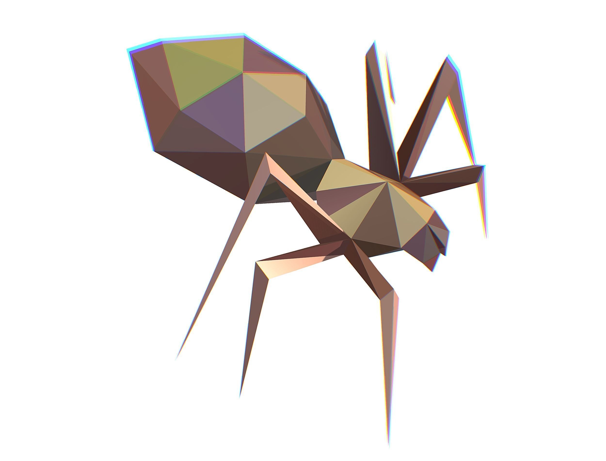 Animated Spider LowPoly Art Insect Low-poly 3D model_12