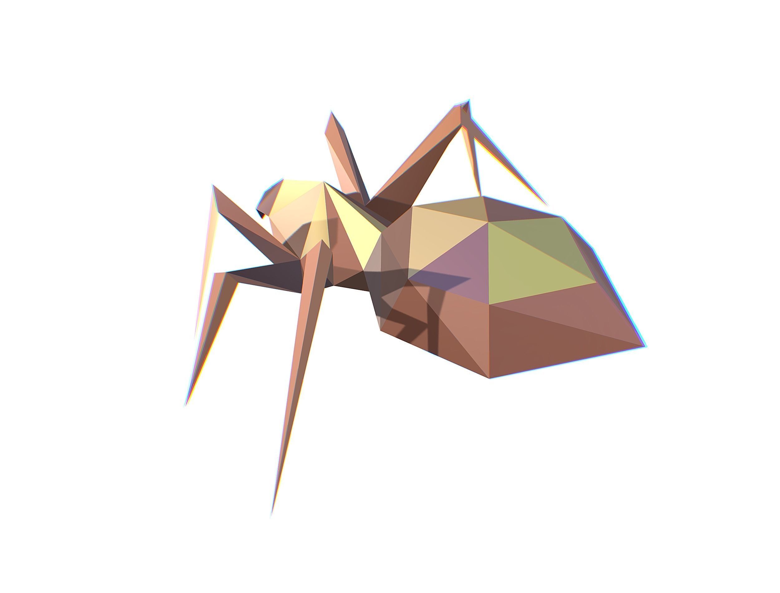 Animated Spider LowPoly Art Insect Low-poly 3D model_30