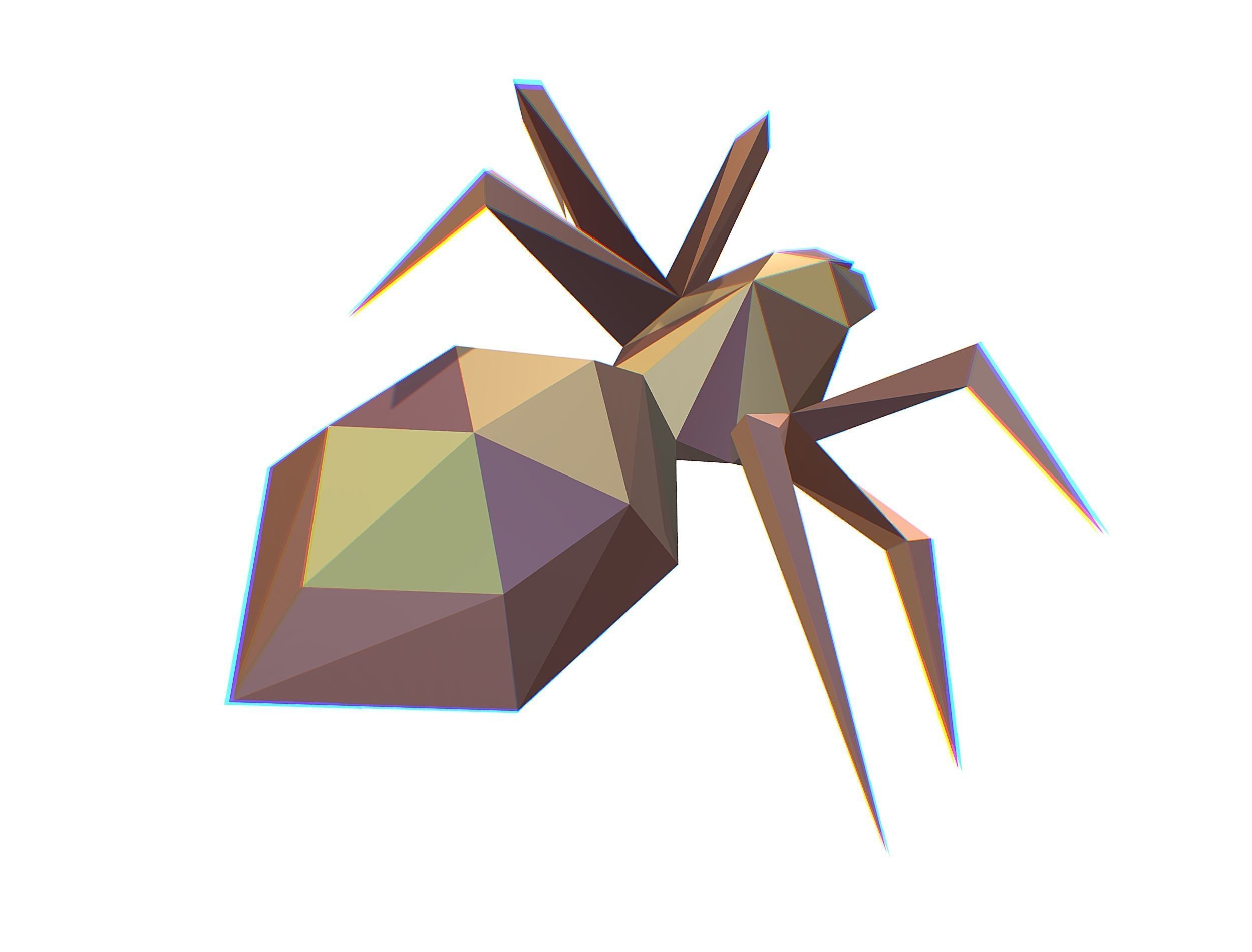 Animated Spider LowPoly Art Insect Low-poly 3D model_25