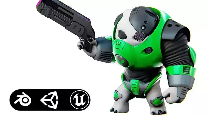 ALIEN TROOPER 8-V  Rigged for Unreal Engine - Unity - MIXAMO 