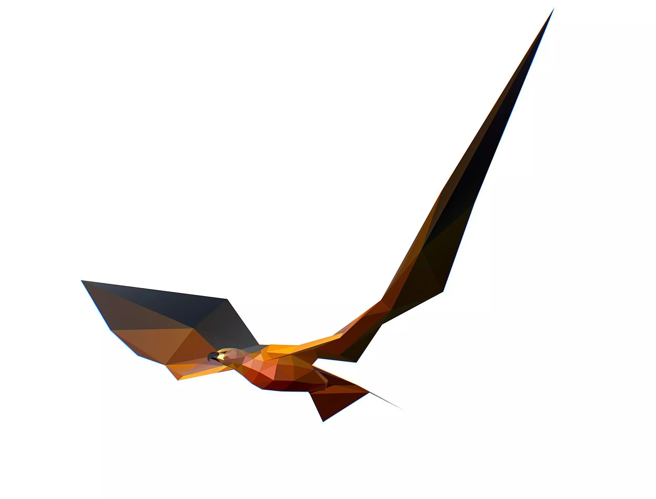 Animated Steppe Eagle Lowpoly Art Style Low-poly 3D model