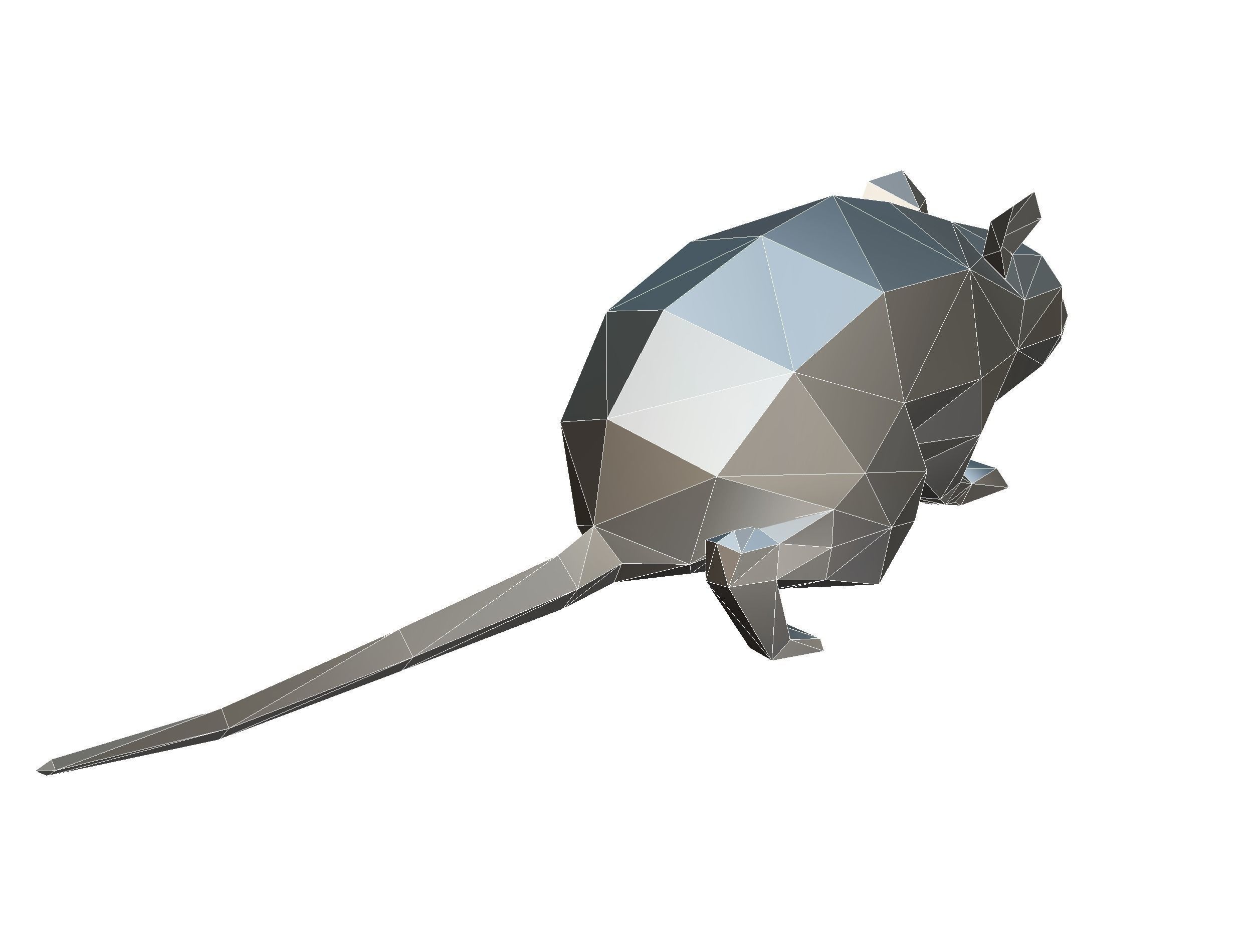 Animated Rat Mouse Lowpoly Art Style Low-poly 3D model_34