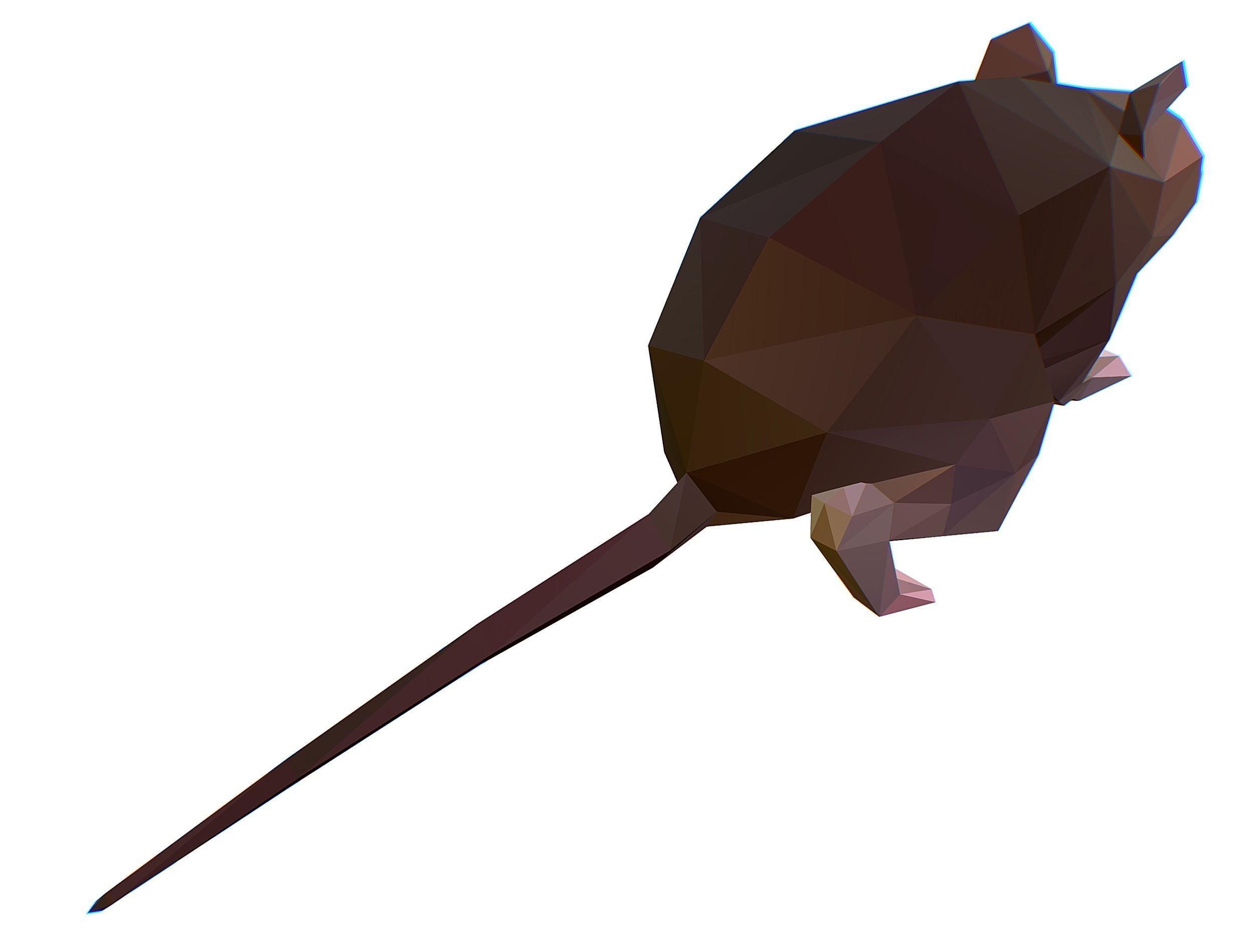 Animated Rat Mouse Lowpoly Art Style Low-poly 3D model_29