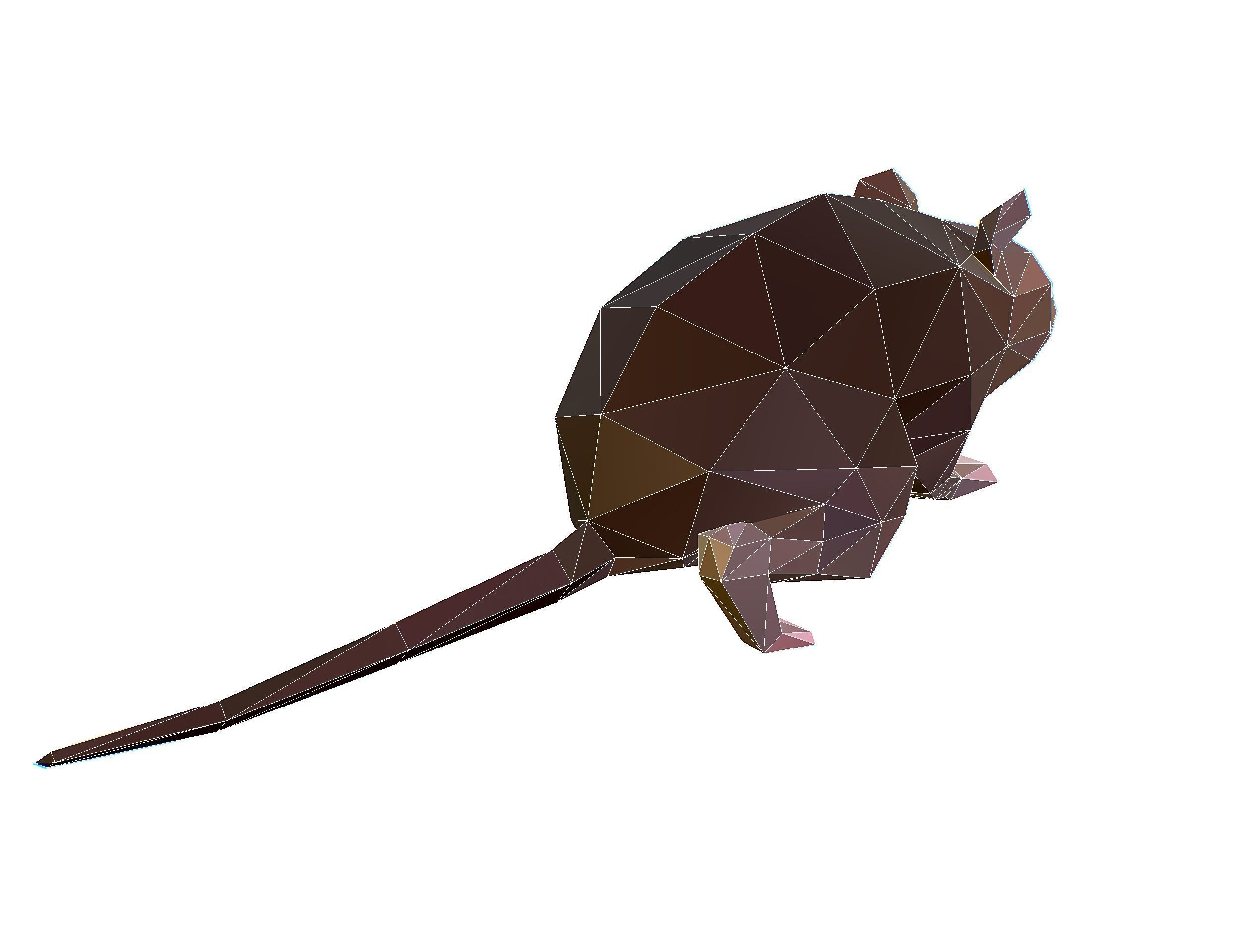 Animated Rat Mouse Lowpoly Art Style Low-poly 3D model_33