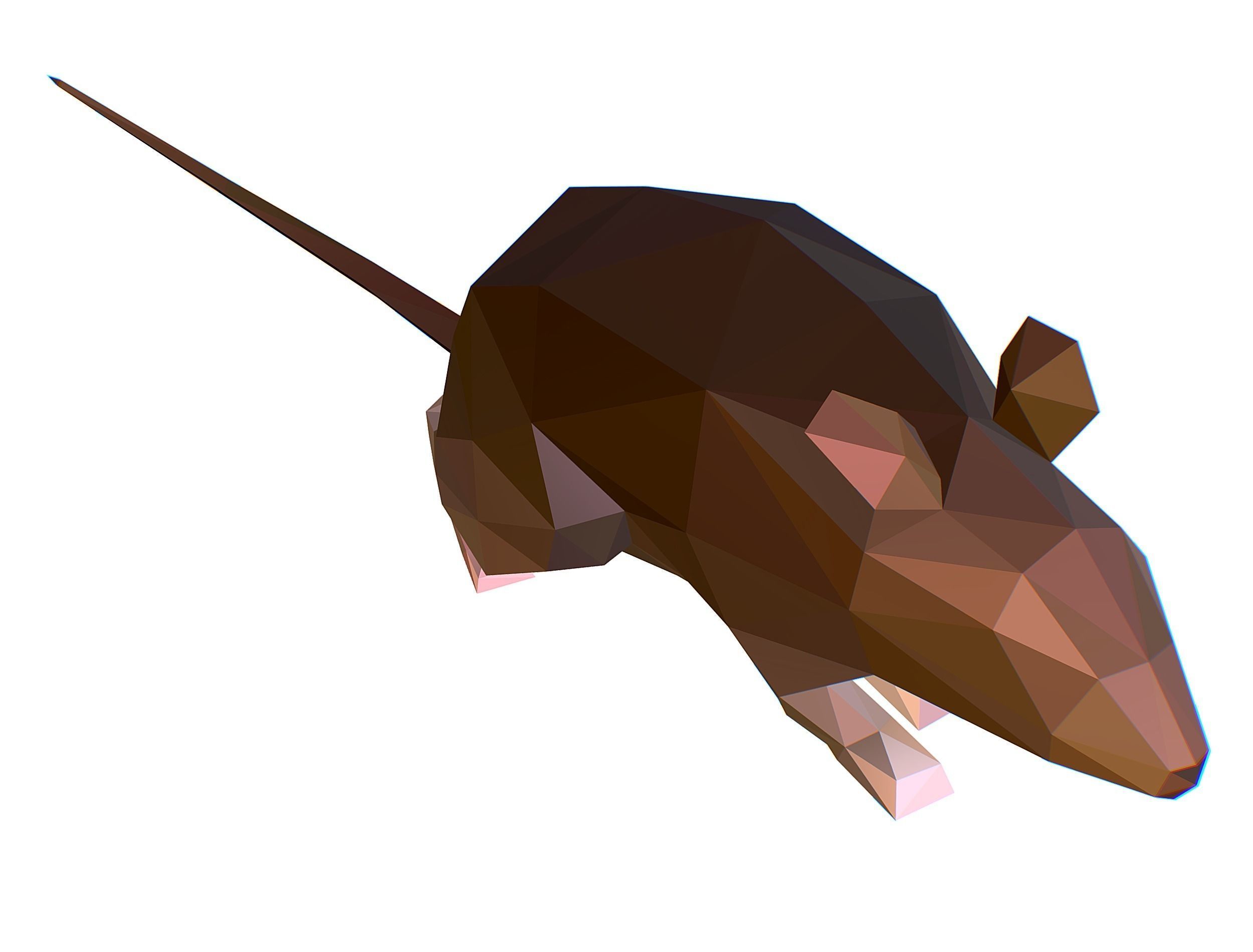 Animated Rat Mouse Lowpoly Art Style Low-poly 3D model_28