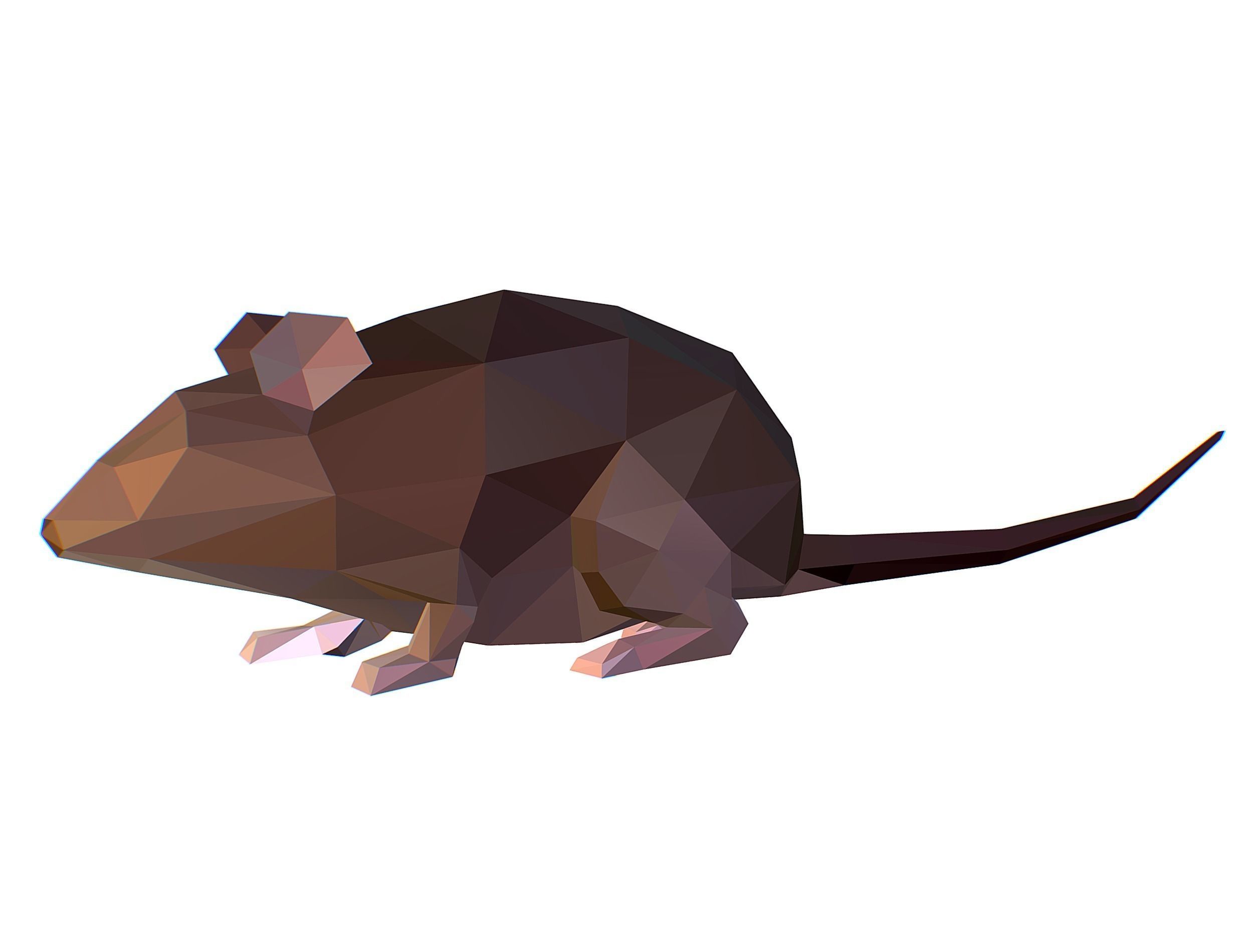 Animated Rat Mouse Lowpoly Art Style Low-poly 3D model_25