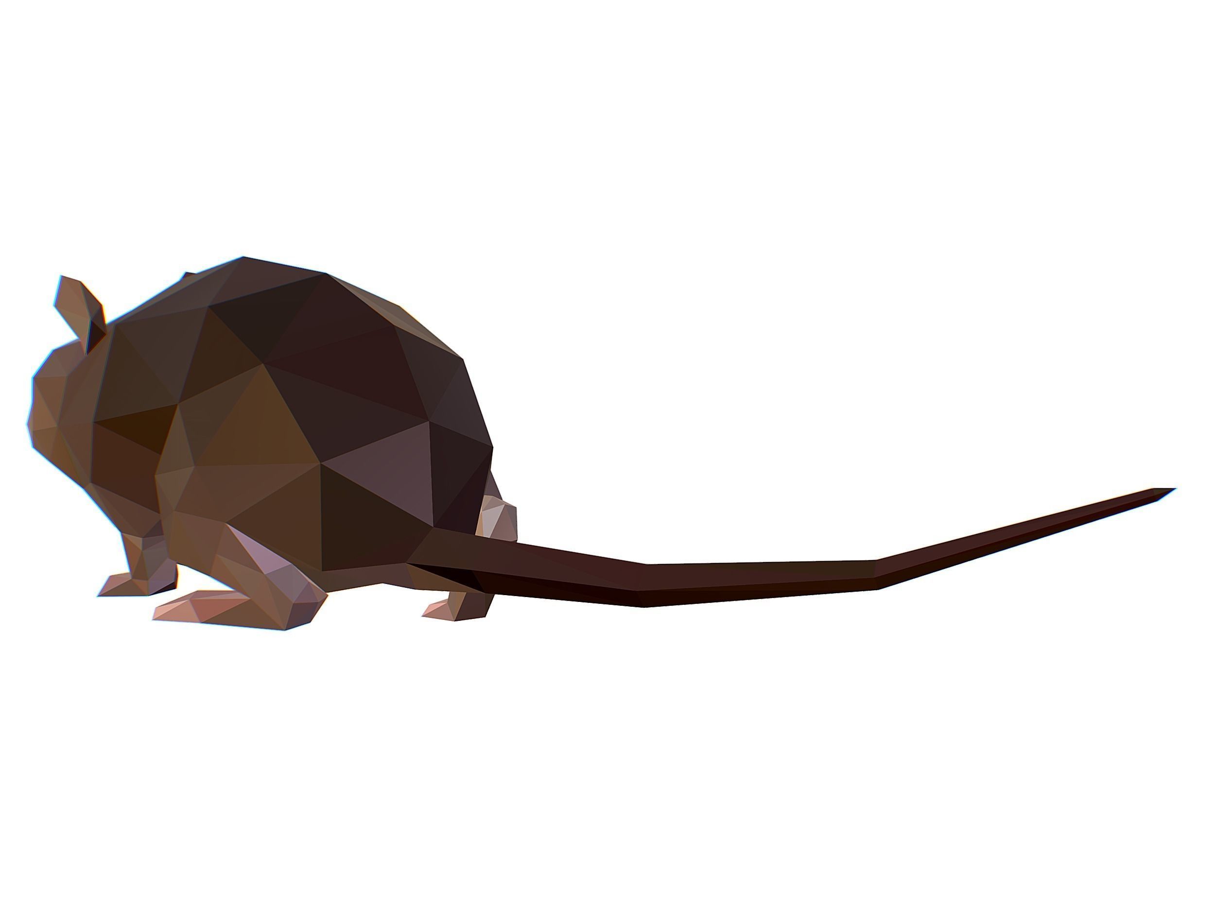 Animated Rat Mouse Lowpoly Art Style Low-poly 3D model_22