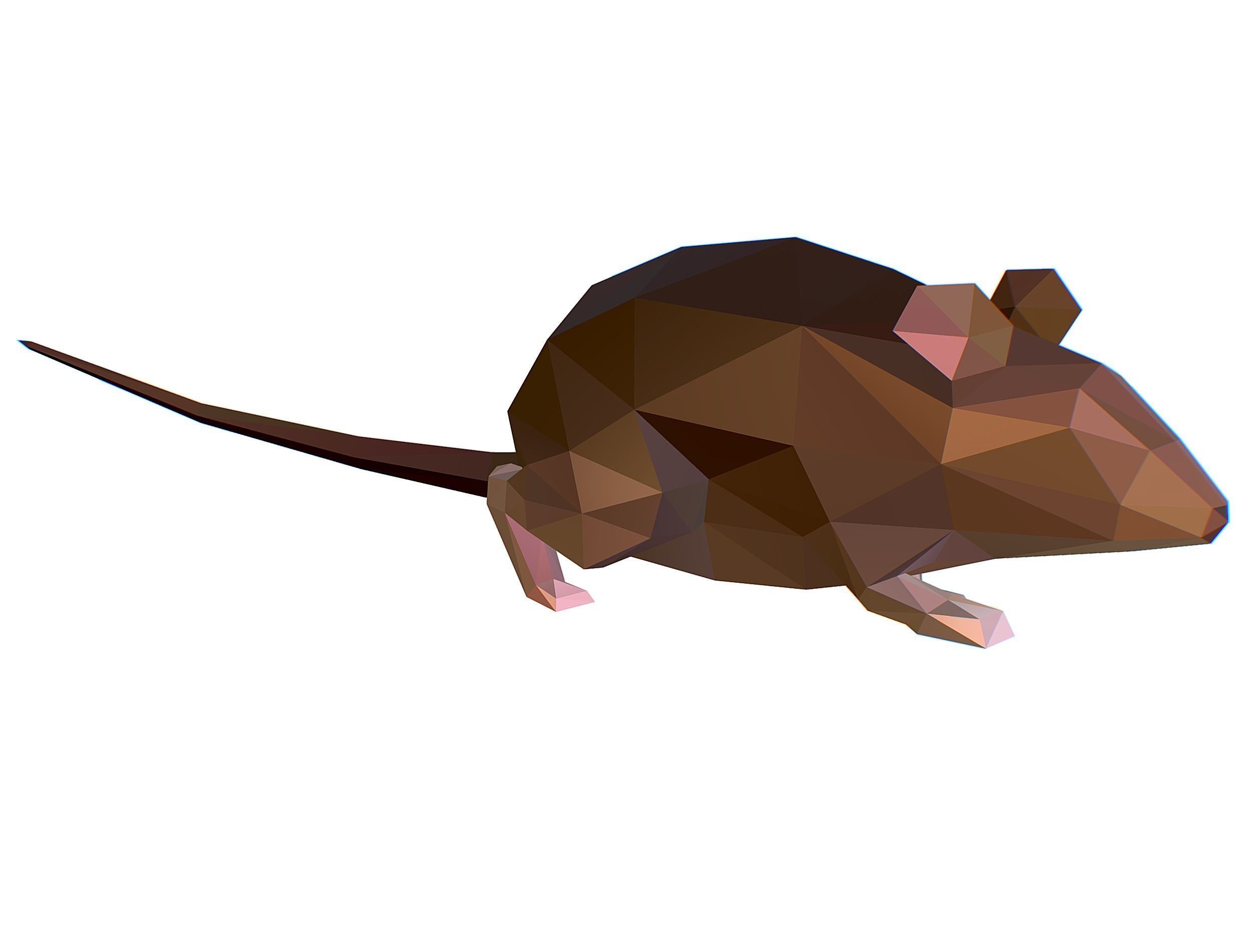 Animated Rat Mouse Lowpoly Art Style Low-poly 3D model_14