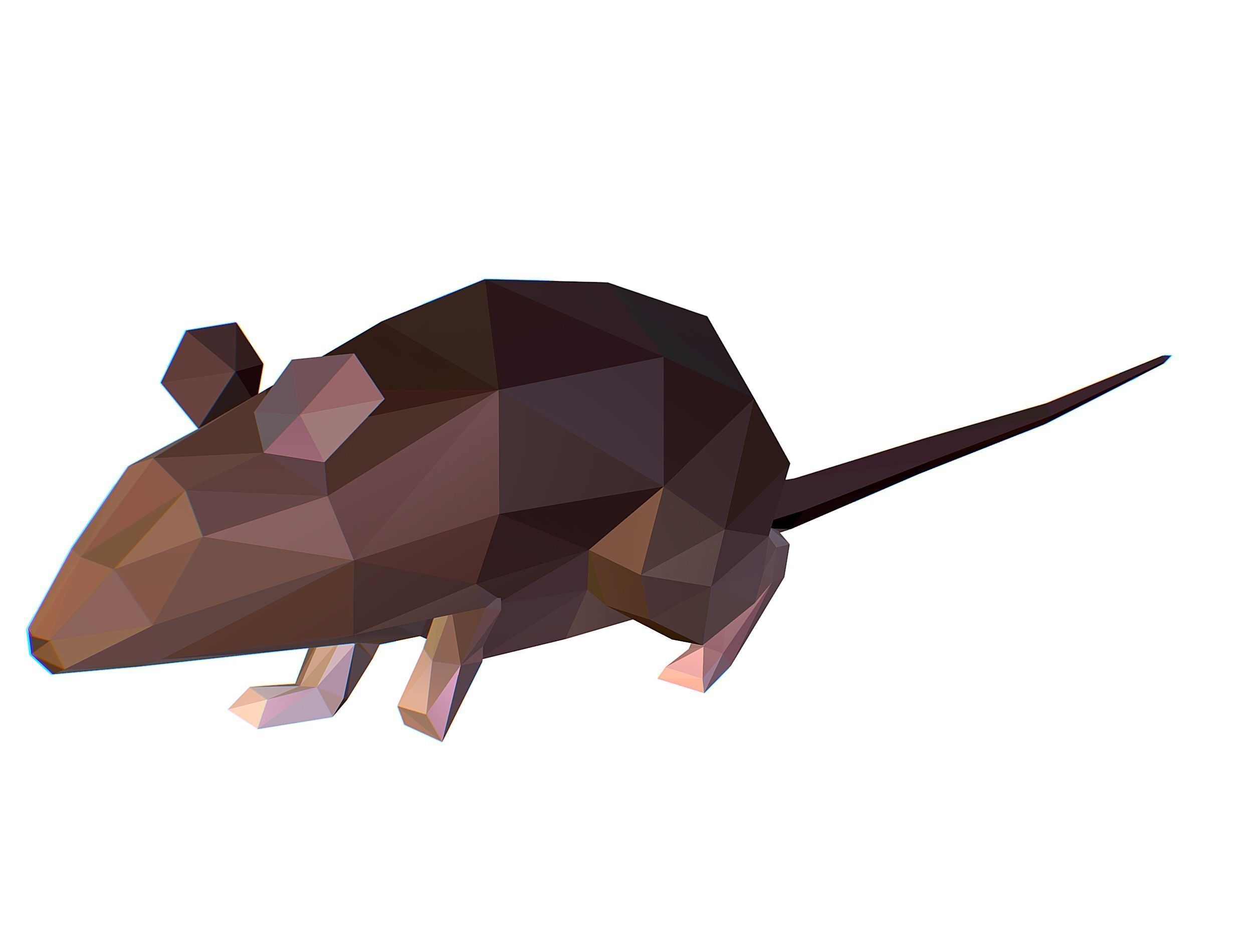 Animated Rat Mouse Lowpoly Art Style Low-poly 3D model_2