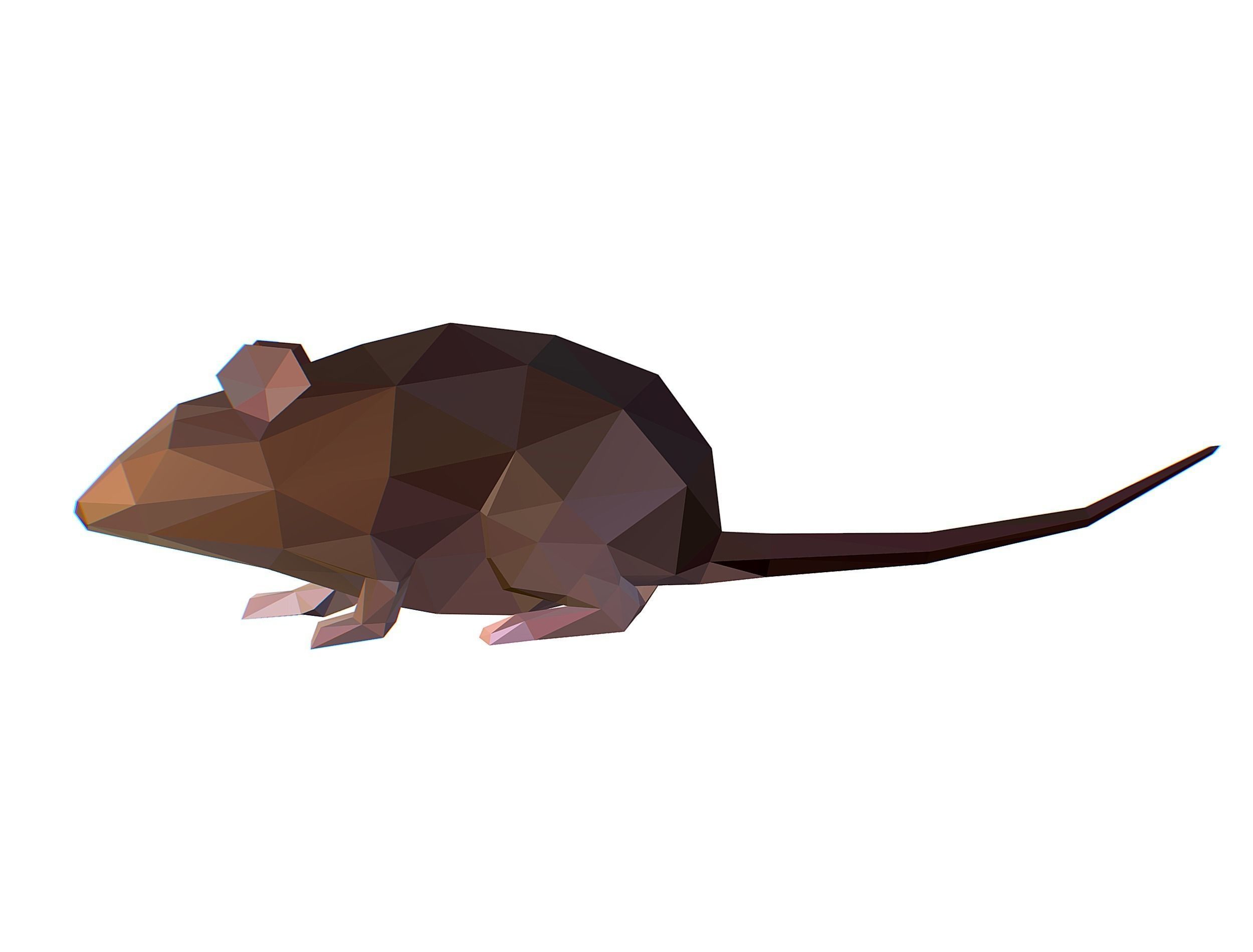 Animated Rat Mouse Lowpoly Art Style Low-poly 3D model_24