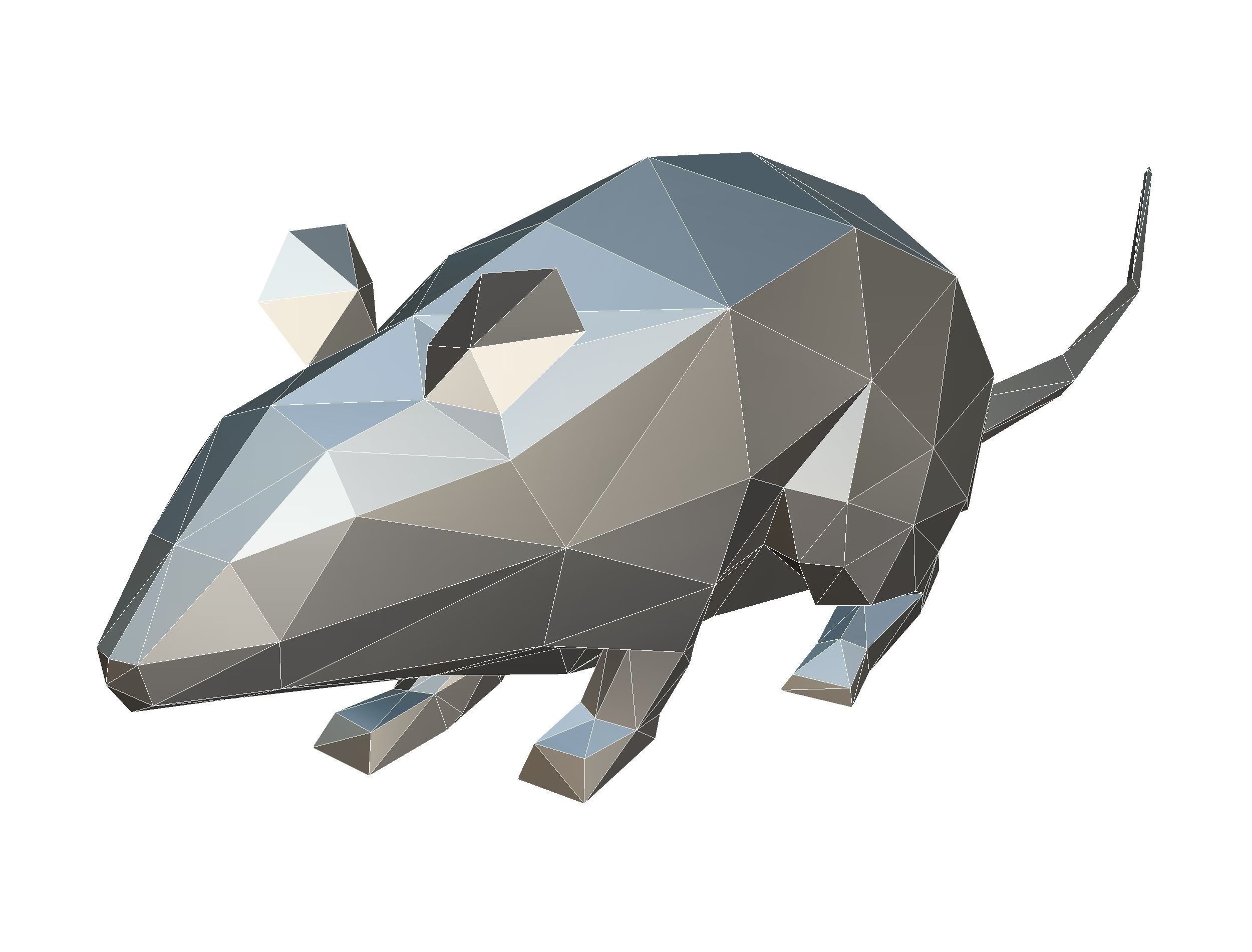 Animated Rat Mouse Lowpoly Art Style Low-poly 3D model_32