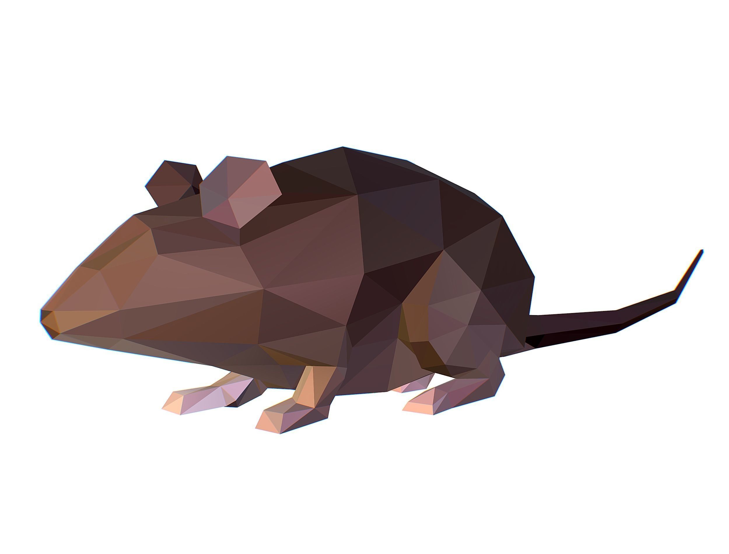 Animated Rat Mouse Lowpoly Art Style Low-poly 3D model_26