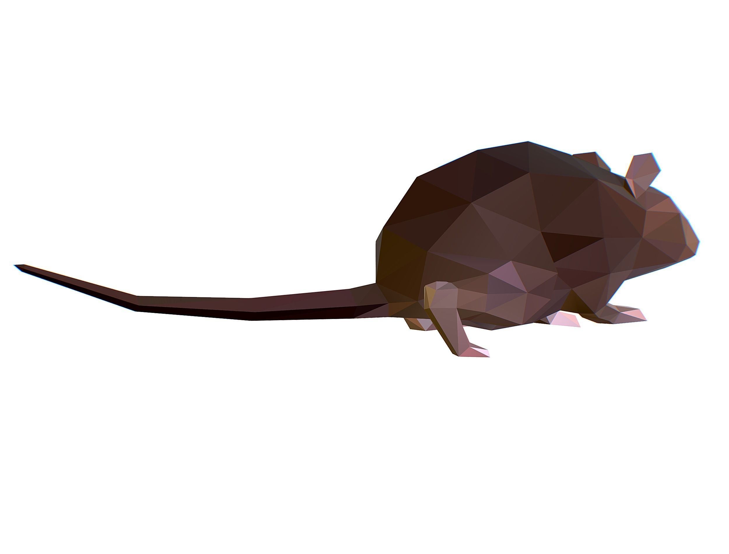 Animated Rat Mouse Lowpoly Art Style Low-poly 3D model_17