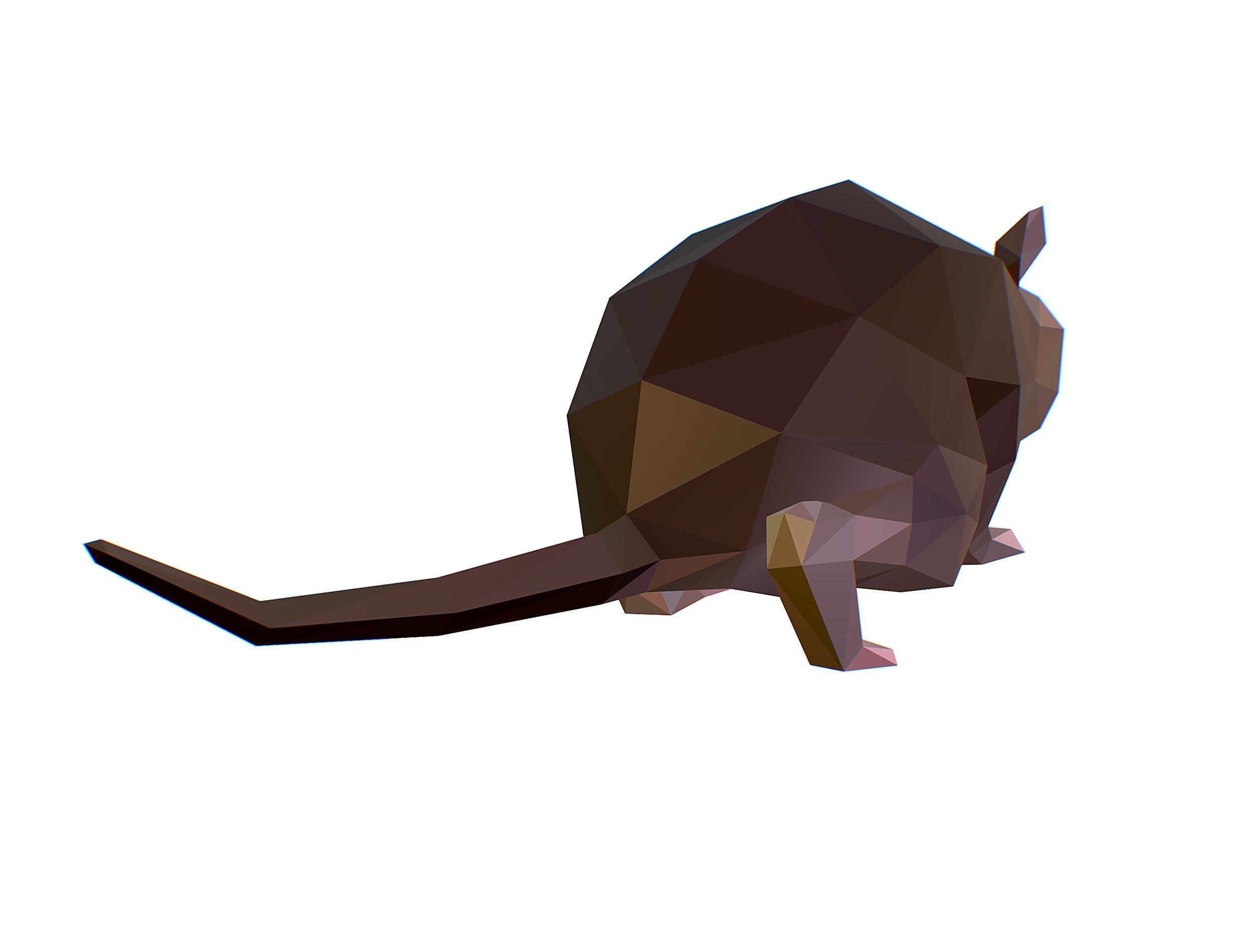 Animated Rat Mouse Lowpoly Art Style Low-poly 3D model_18