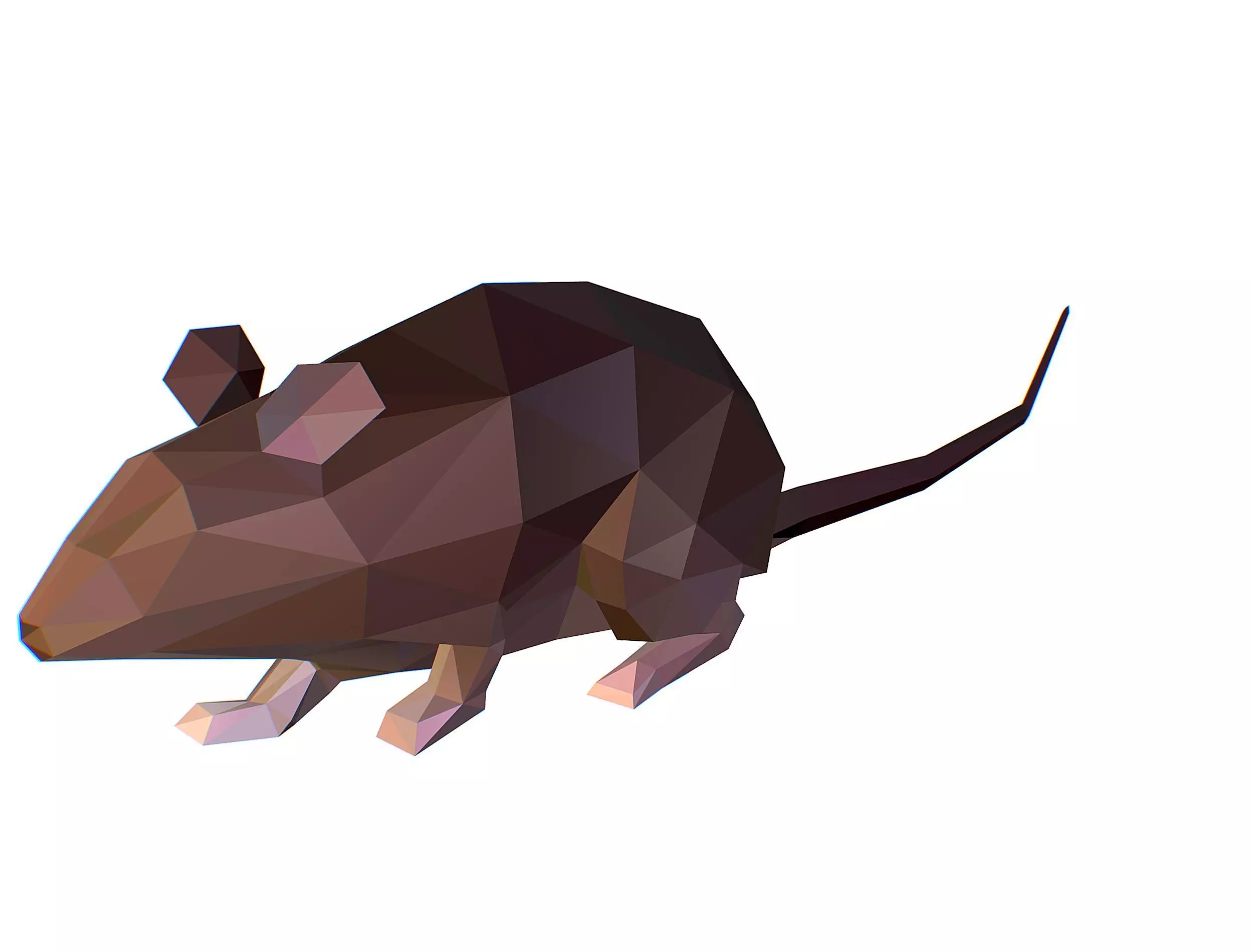 Animated Rat Mouse Lowpoly Art Style Low-poly 3D model_0
