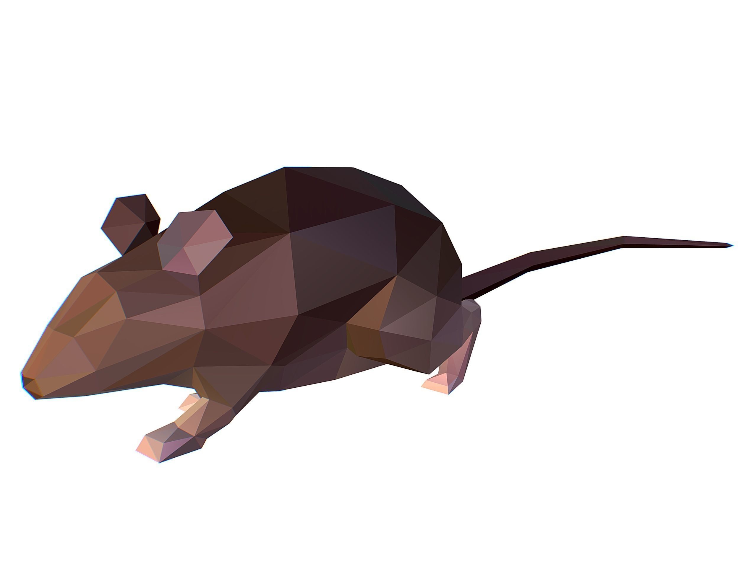 Animated Rat Mouse Lowpoly Art Style Low-poly 3D model_4