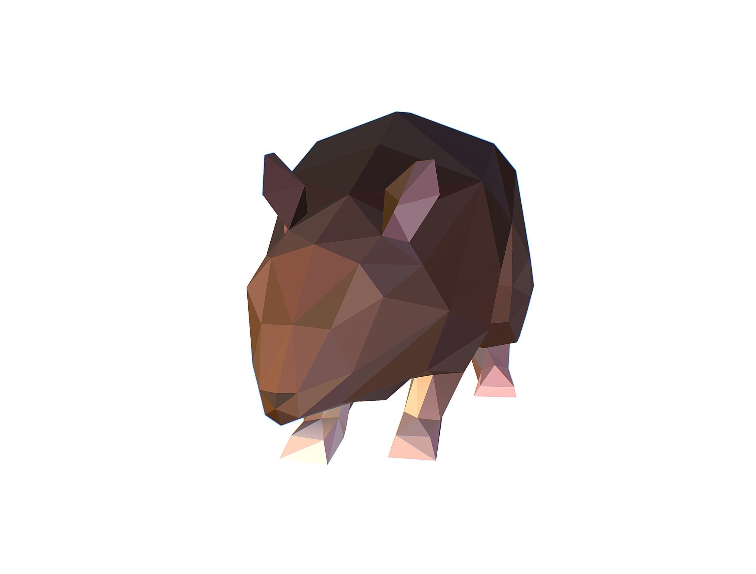 Animated Rat Mouse Lowpoly Art Style Low-poly 3D model_10