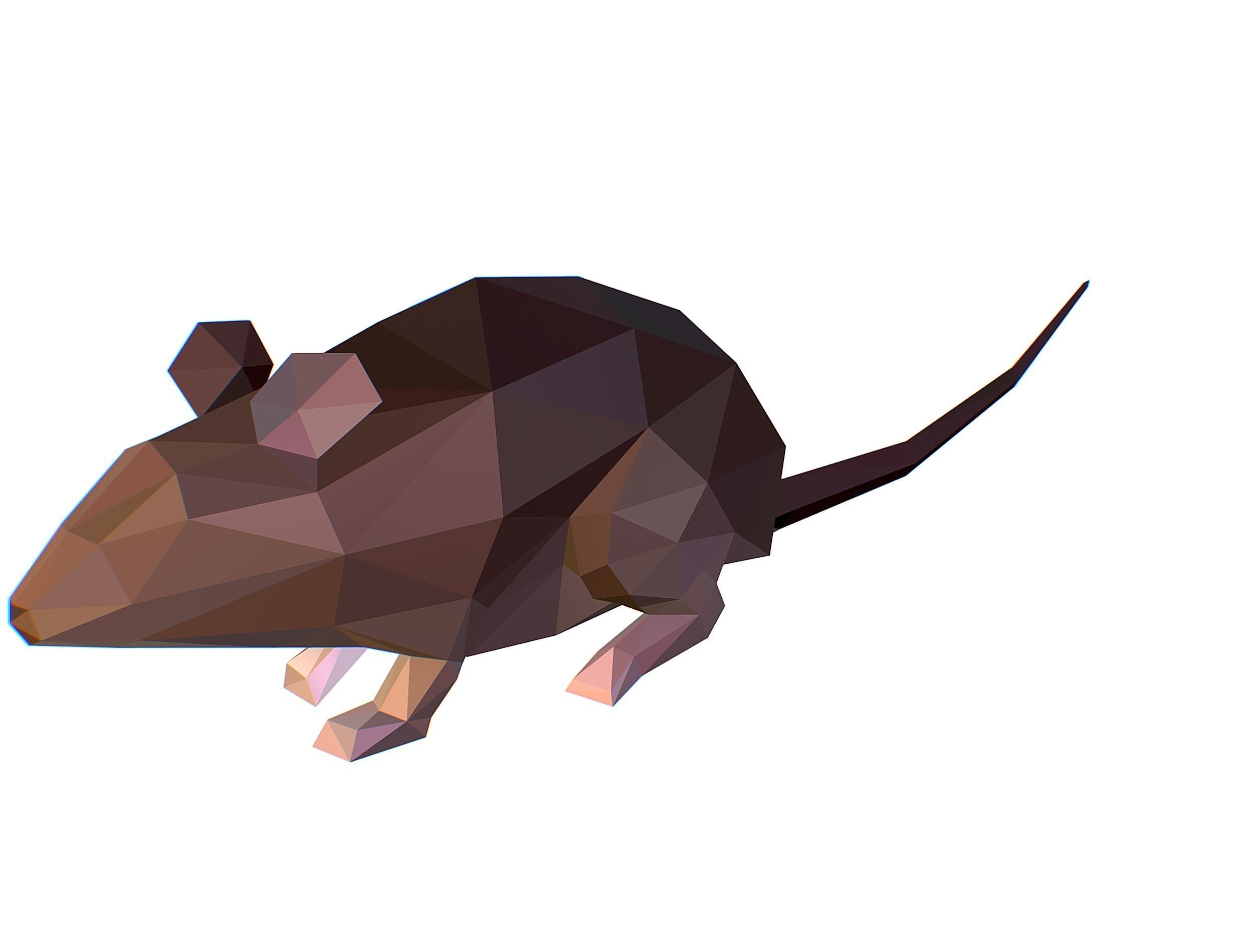 Animated Rat Mouse Lowpoly Art Style Low-poly 3D model_6