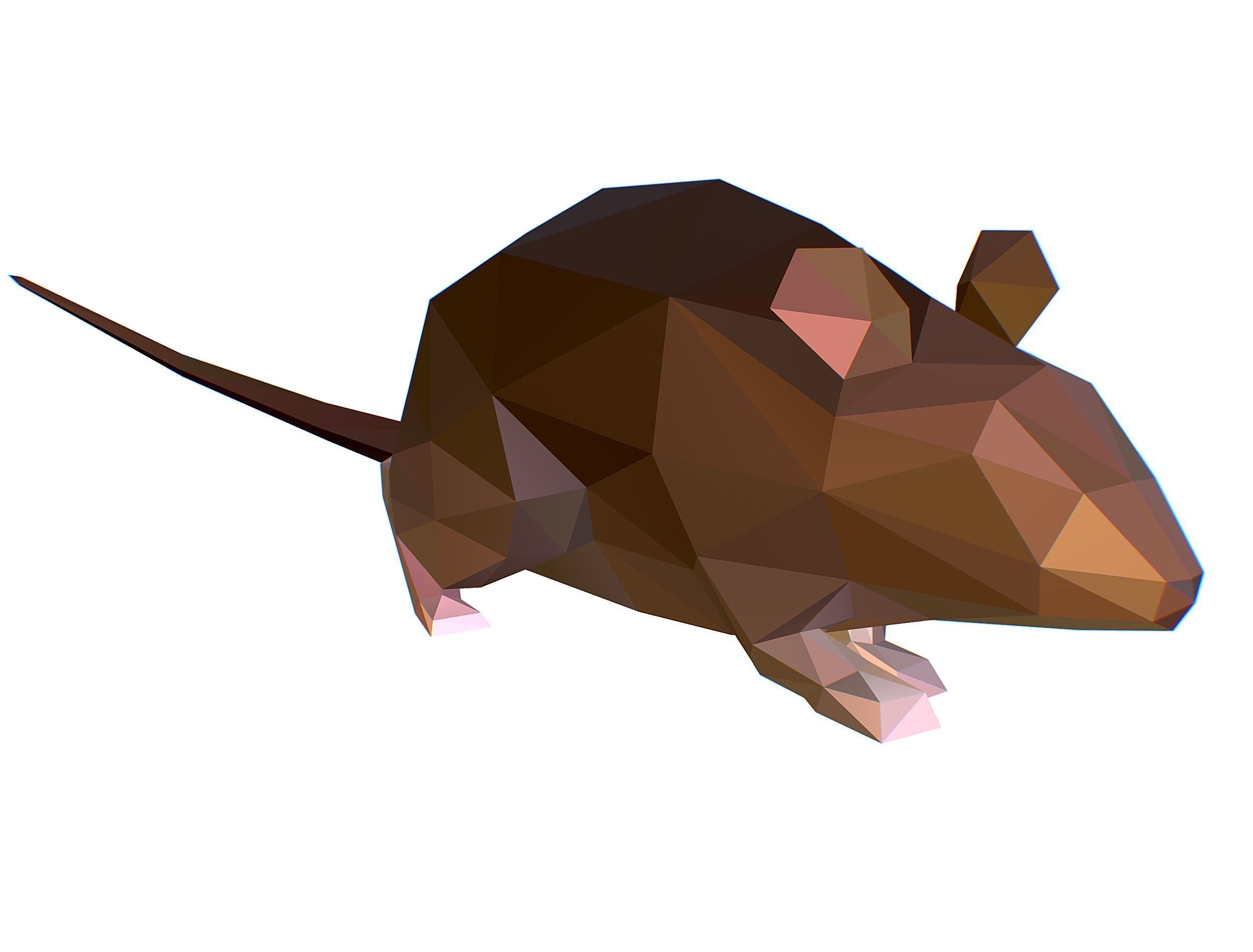Animated Rat Mouse Lowpoly Art Style Low-poly 3D model_13