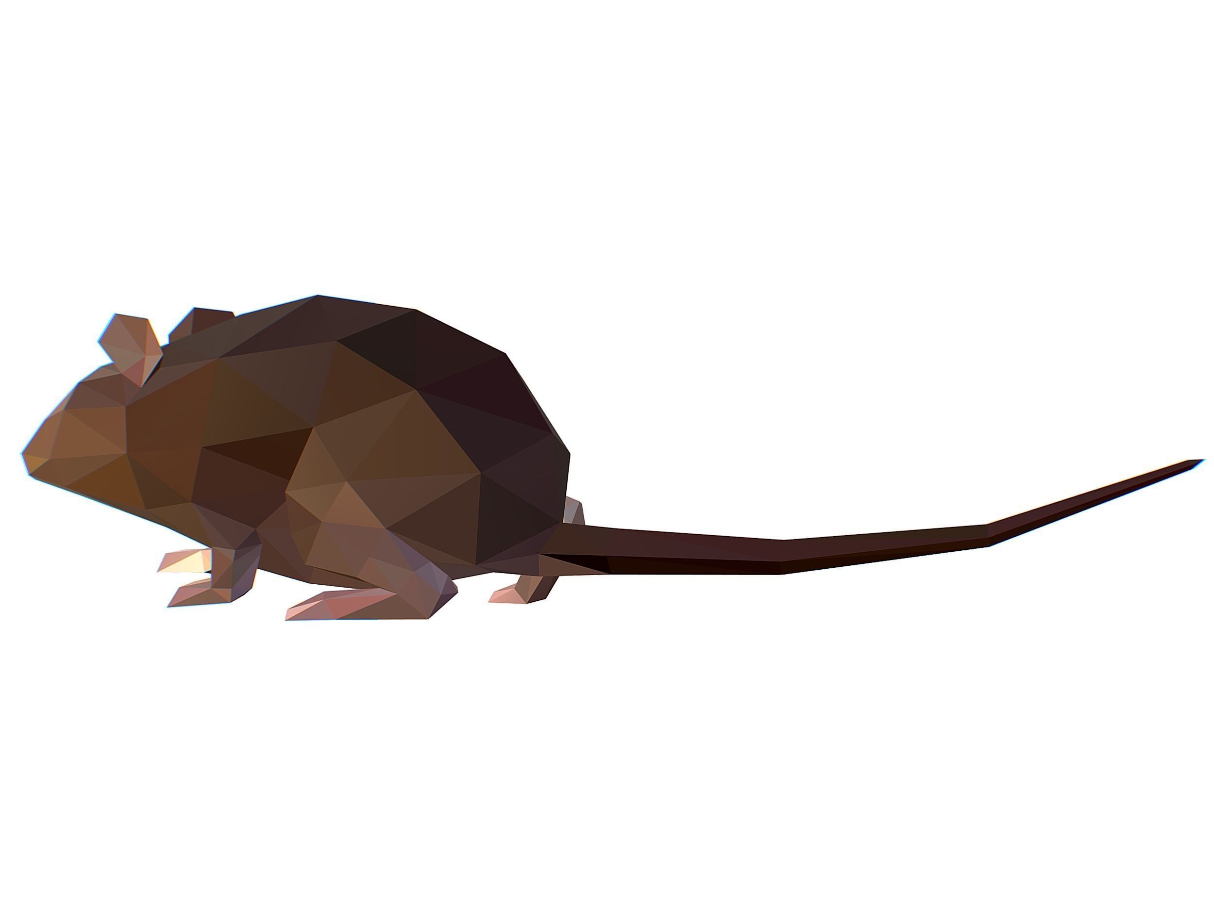 Animated Rat Mouse Lowpoly Art Style Low-poly 3D model_23