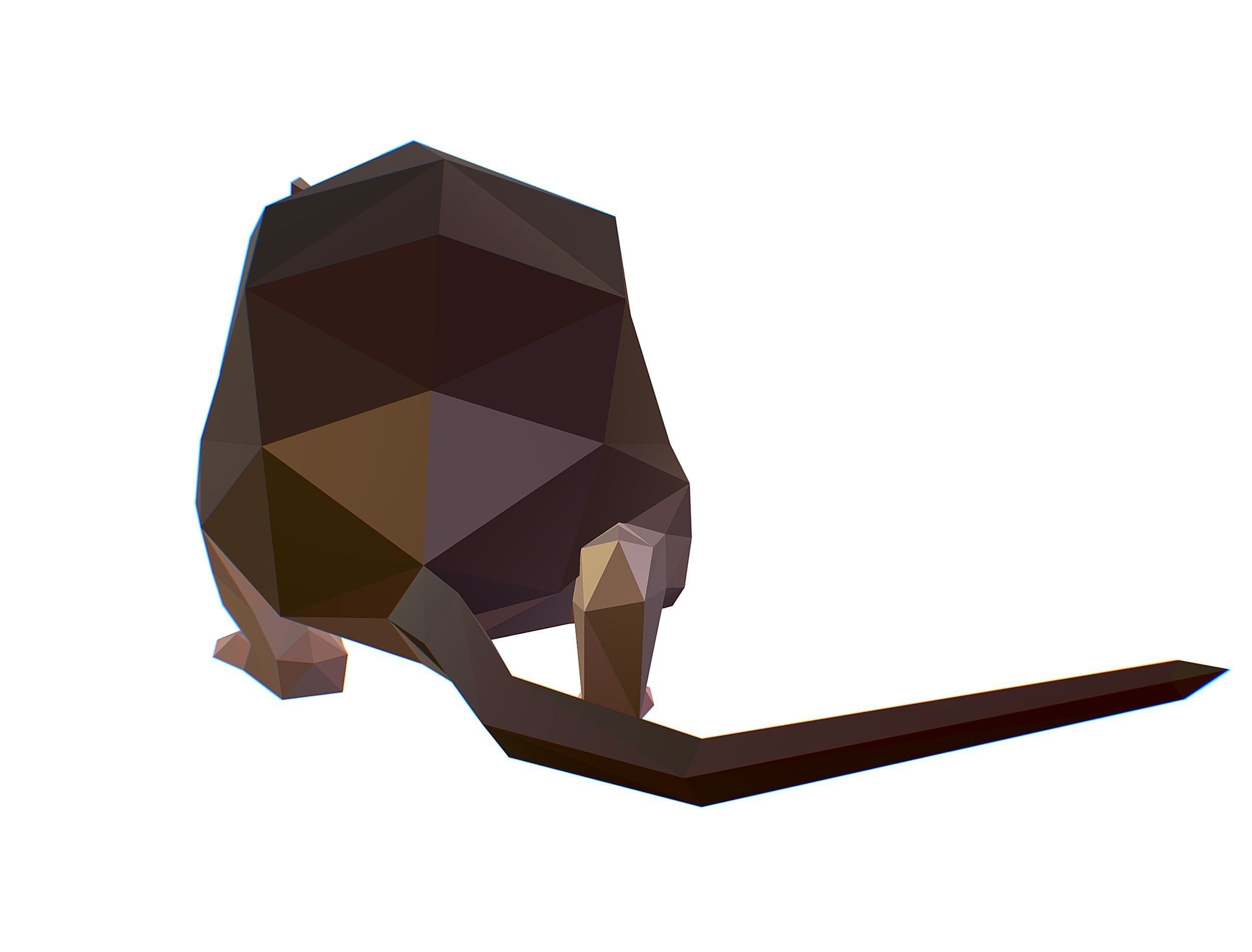 Animated Rat Mouse Lowpoly Art Style Low-poly 3D model_20