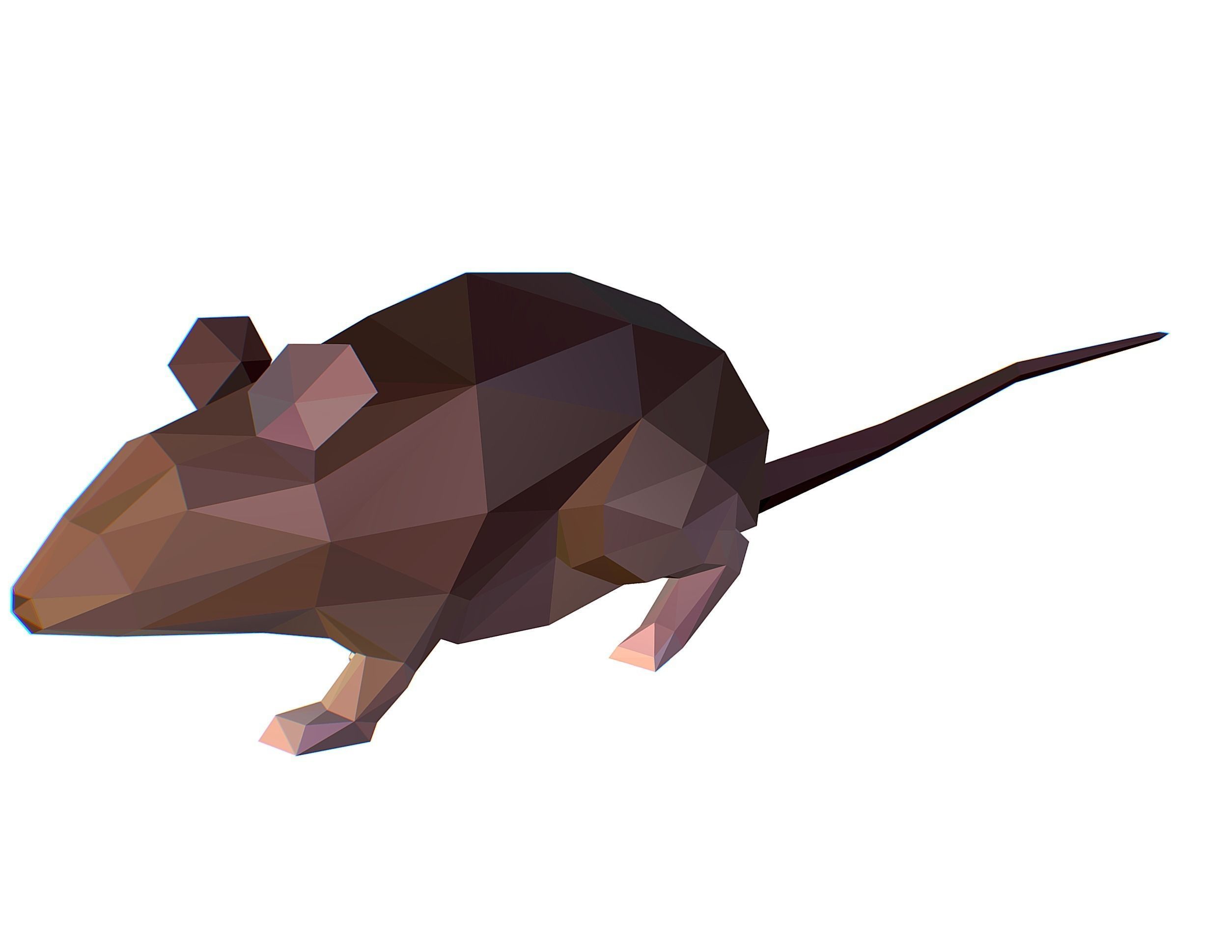Animated Rat Mouse Lowpoly Art Style Low-poly 3D model_5